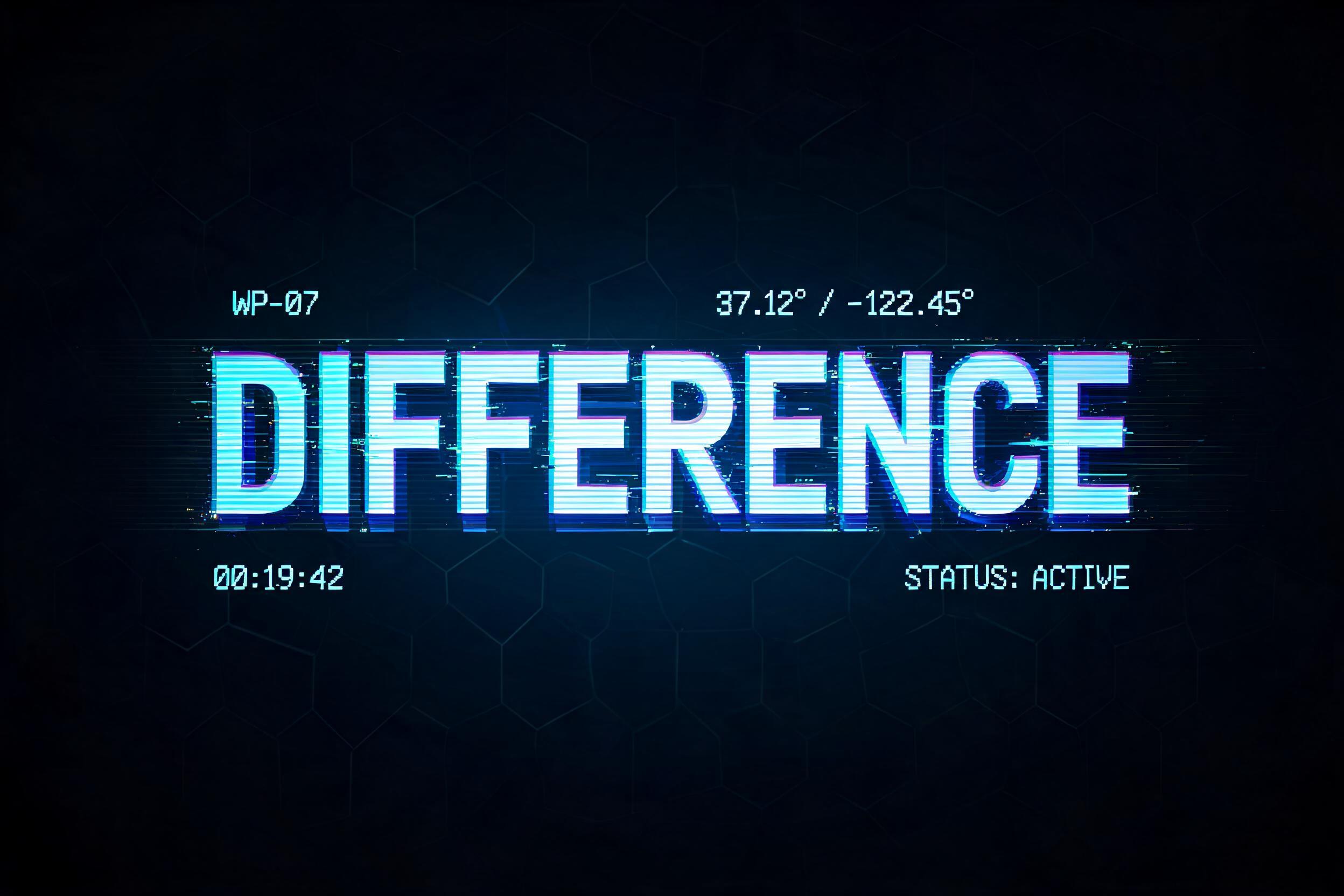 "DIFFERENCE" — Cyberpunk Hologram text effect