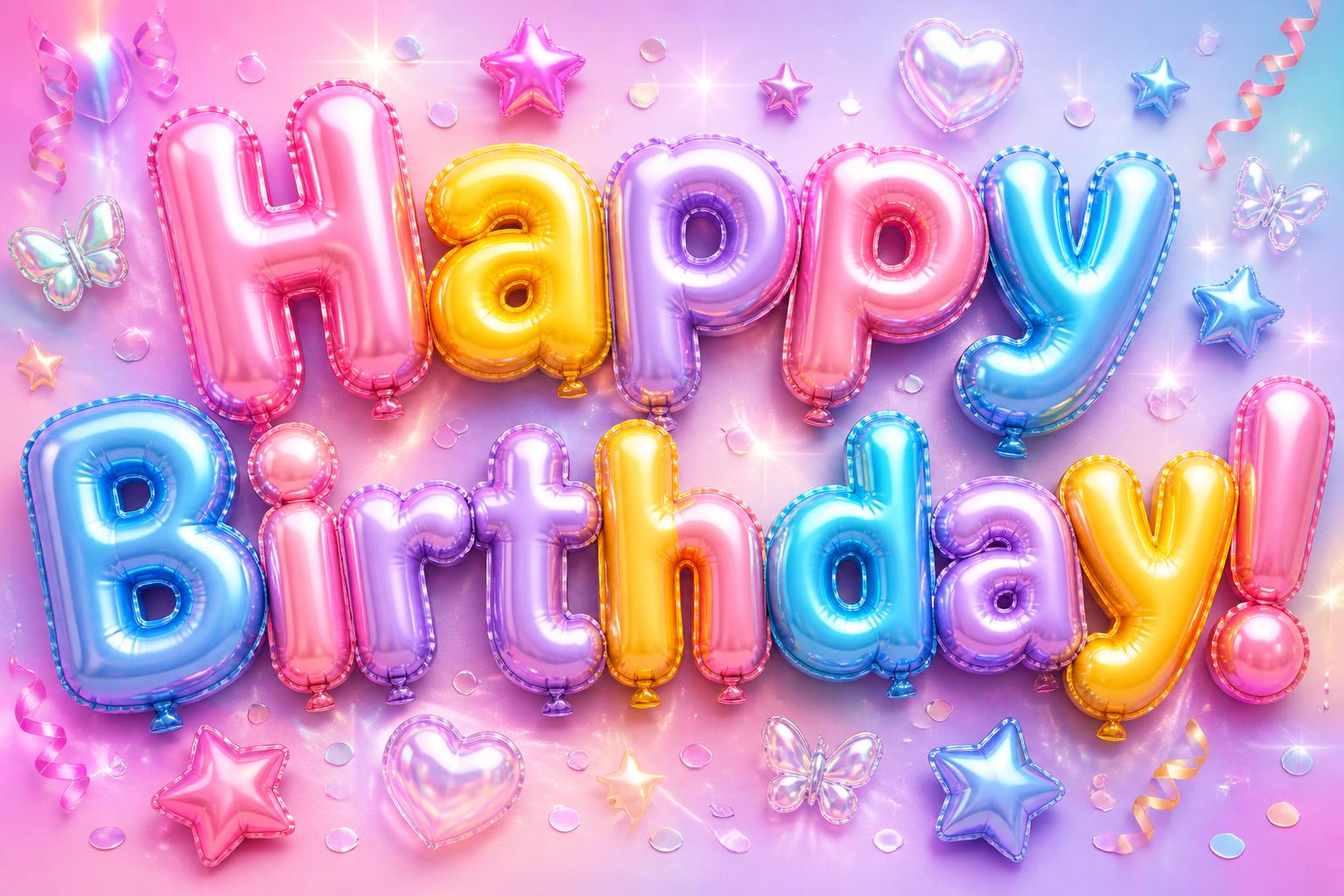 "Happy Birthday!" — Y2k Bubbly | AI Text Effect Generator