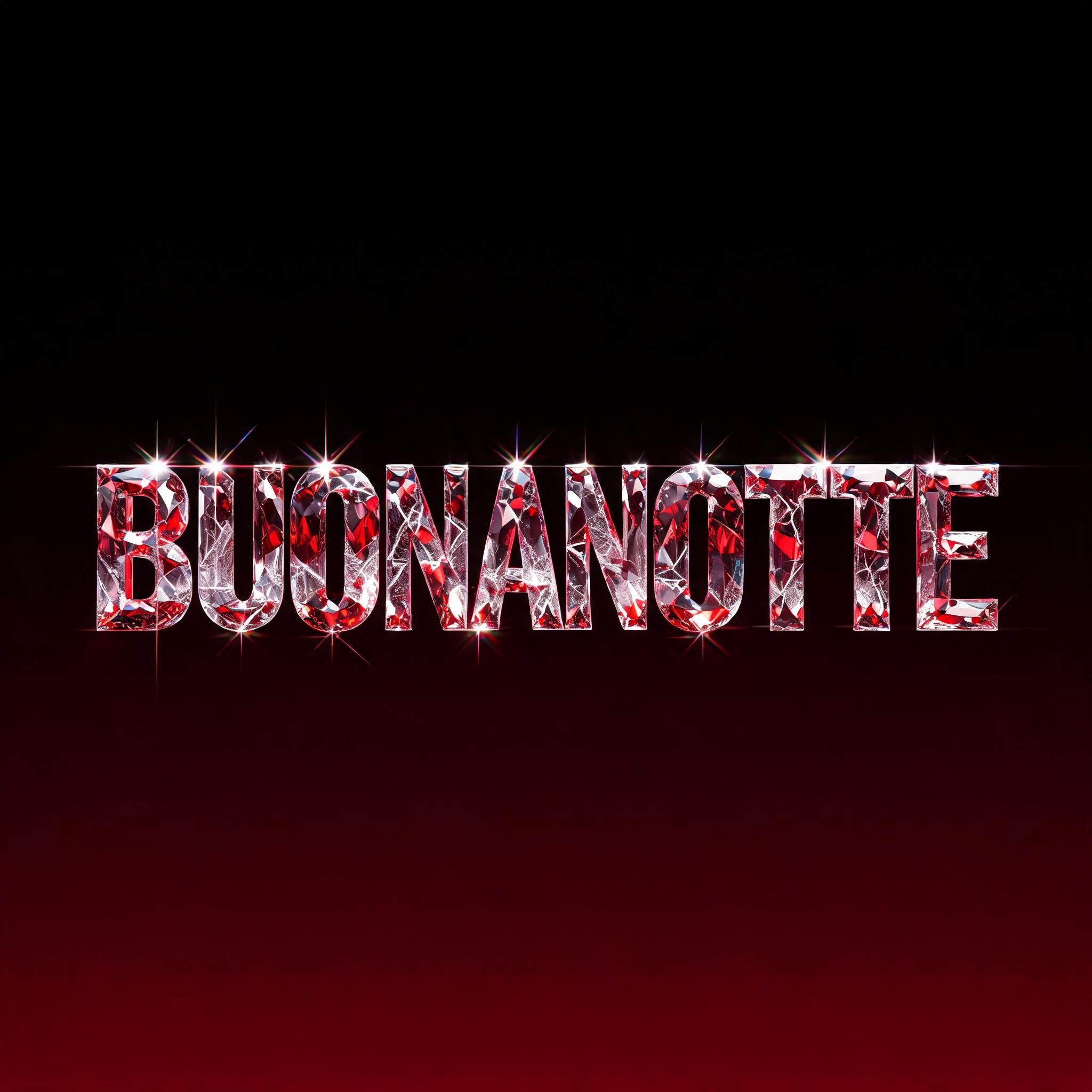"BUONANOTTE" — Glass Crystal | AI Text Effect Generator