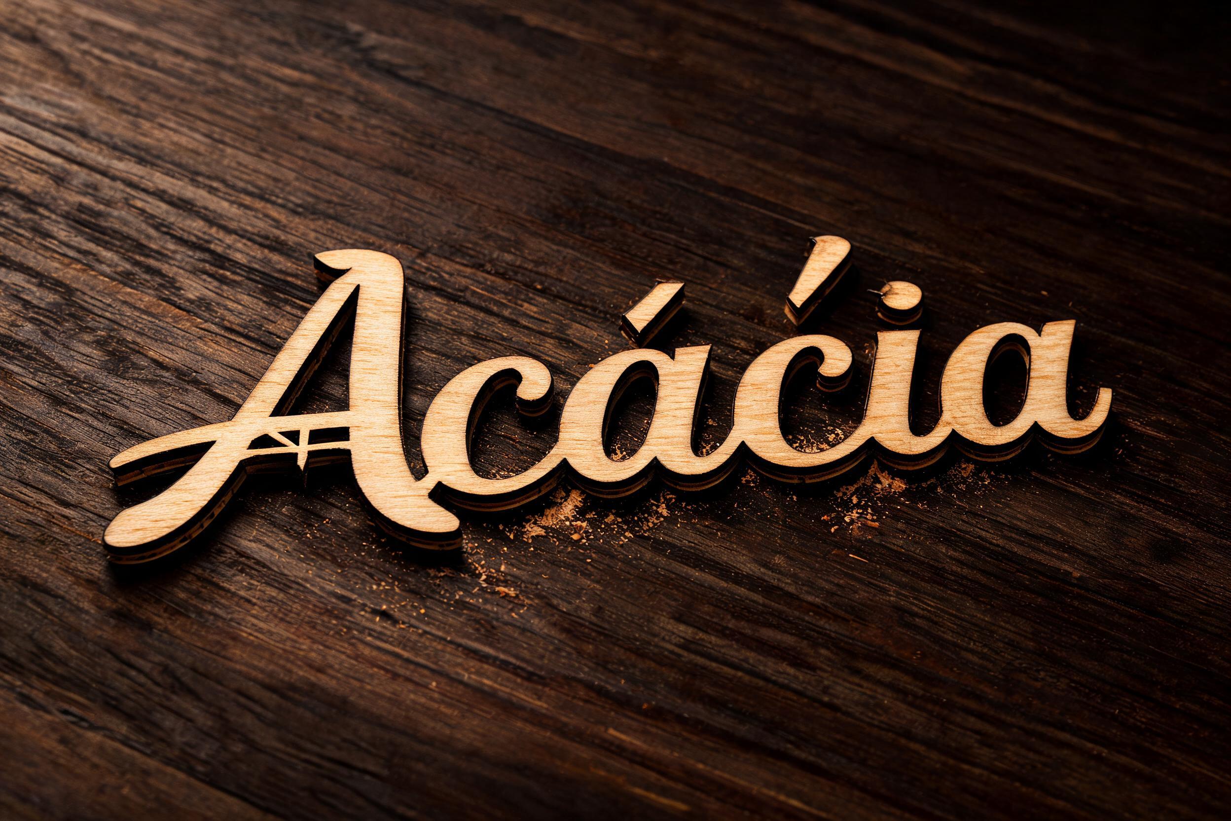 "Acácia" — Laser Cut | AI Text Effect Generator