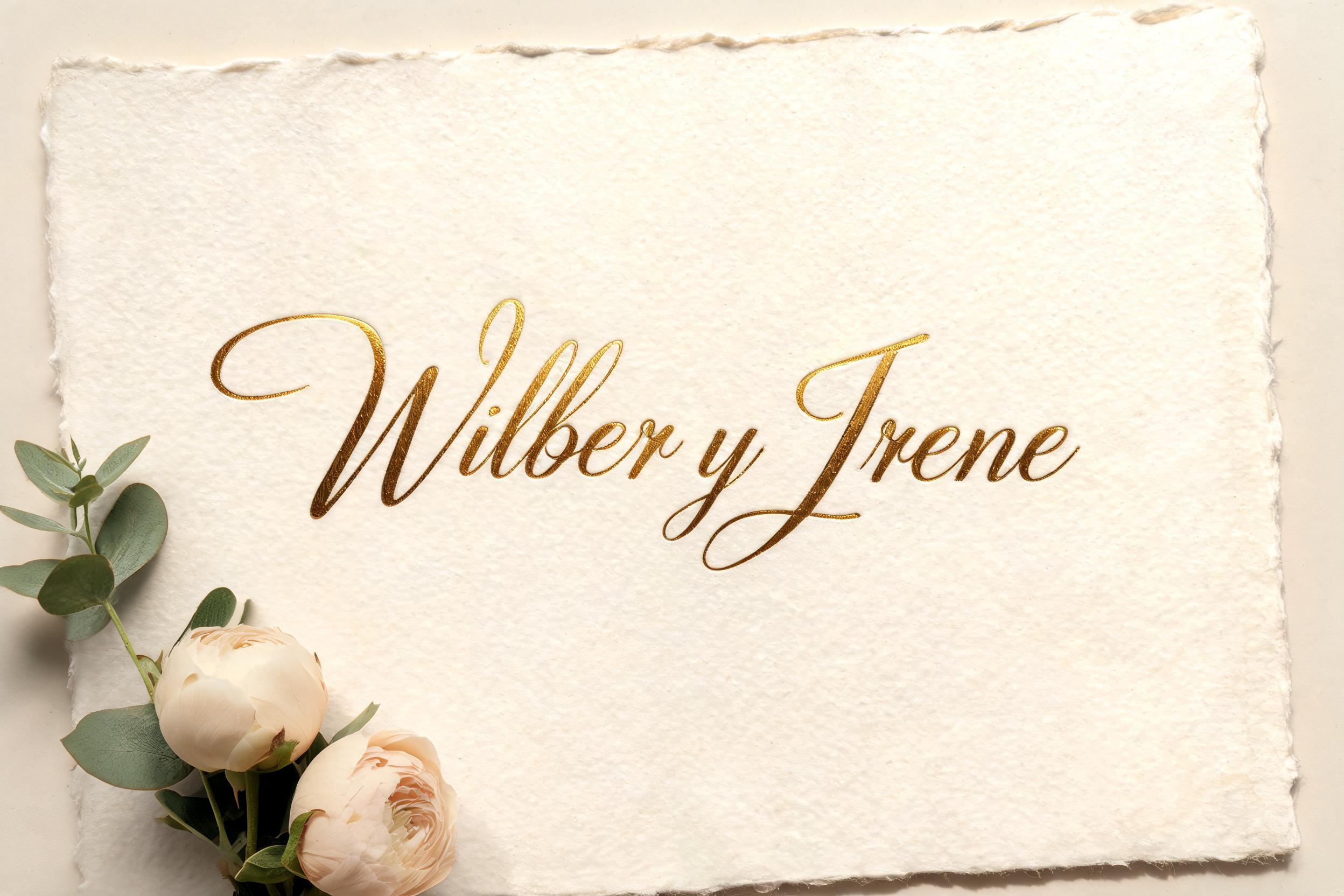 "Wilber y Irene" — Wedding text effect