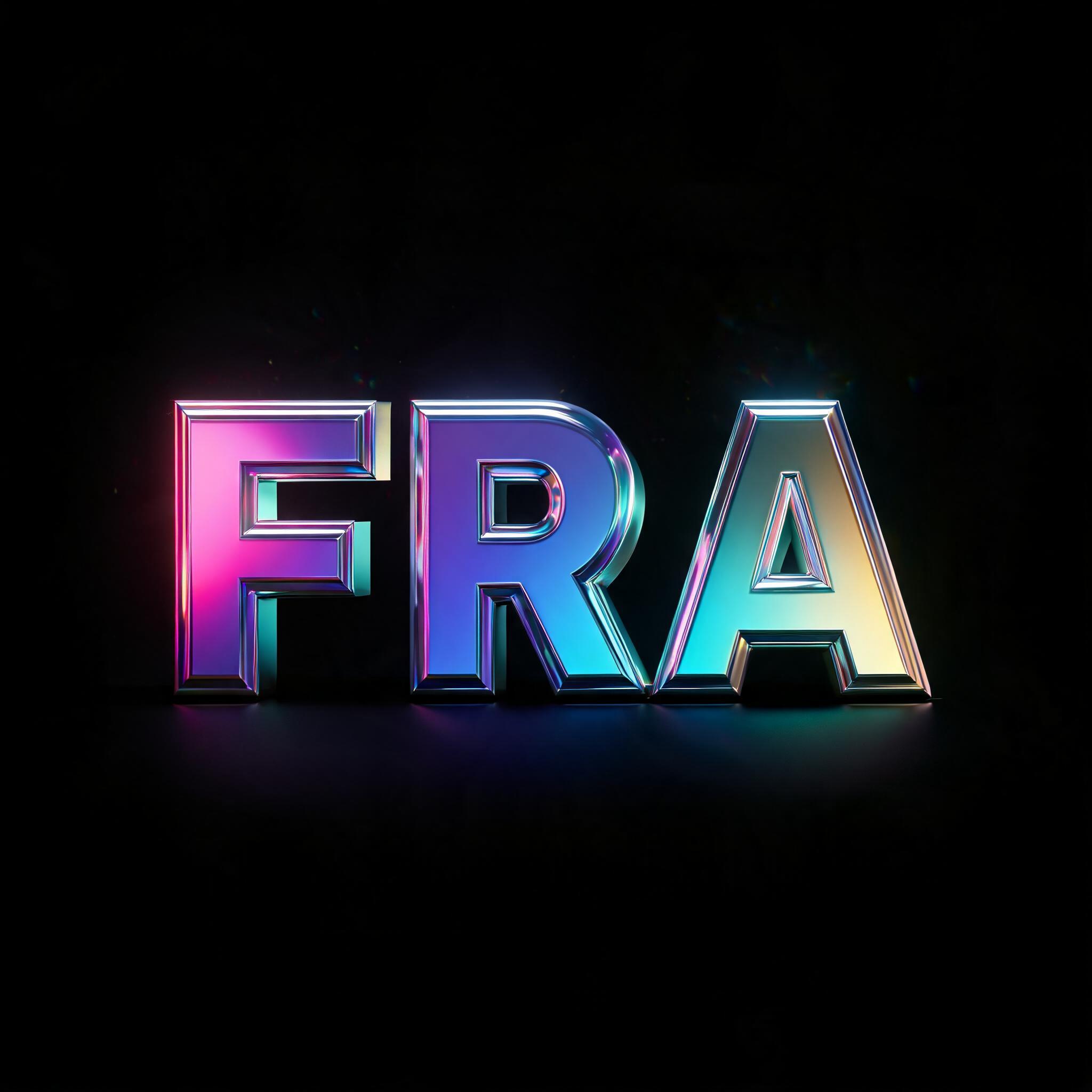 "FRA" — 3d Bold Holographic | AI Text Effect Generator