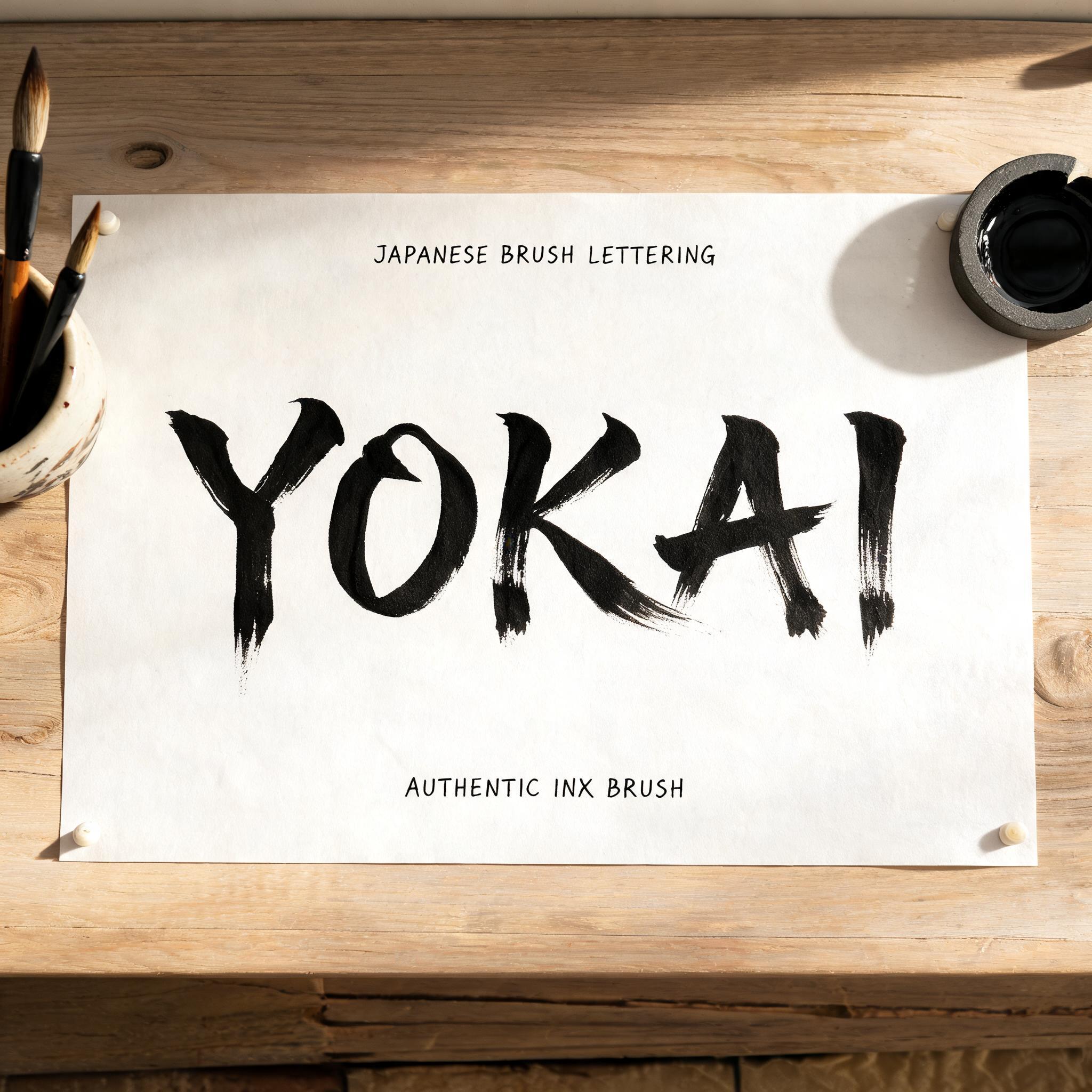 "YOKAI" — Brush Japanese Ink | AI Text Effect Generator