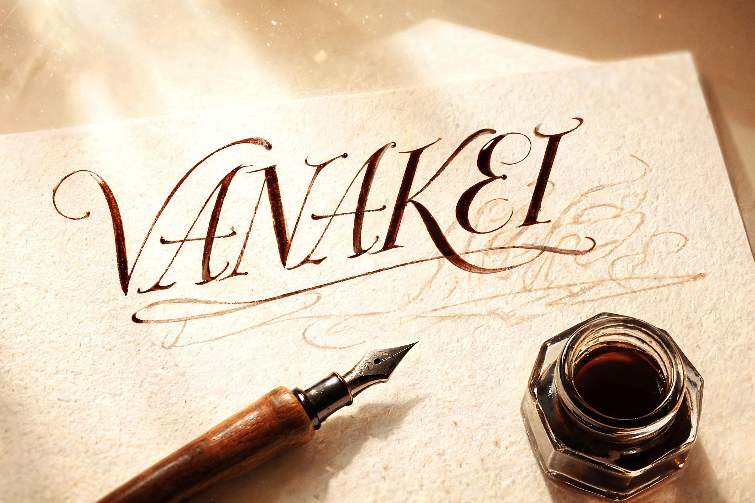 "VANAKEI" — Handwritten Script | AI Text Effect Generator