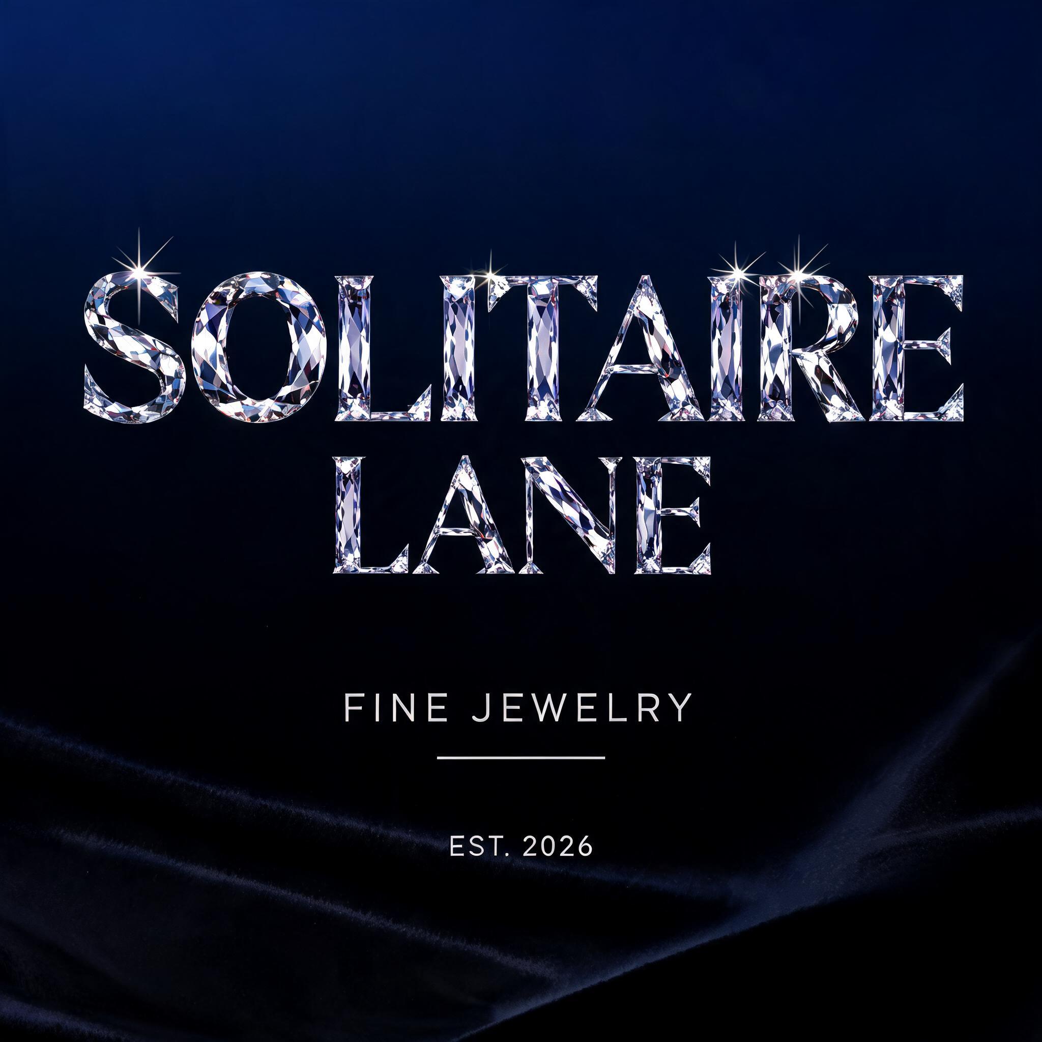 "SOLITAIRE LANE
FINE JEWELRY
EST. 2026" — Glass Crystal | AI Text Effect Generator