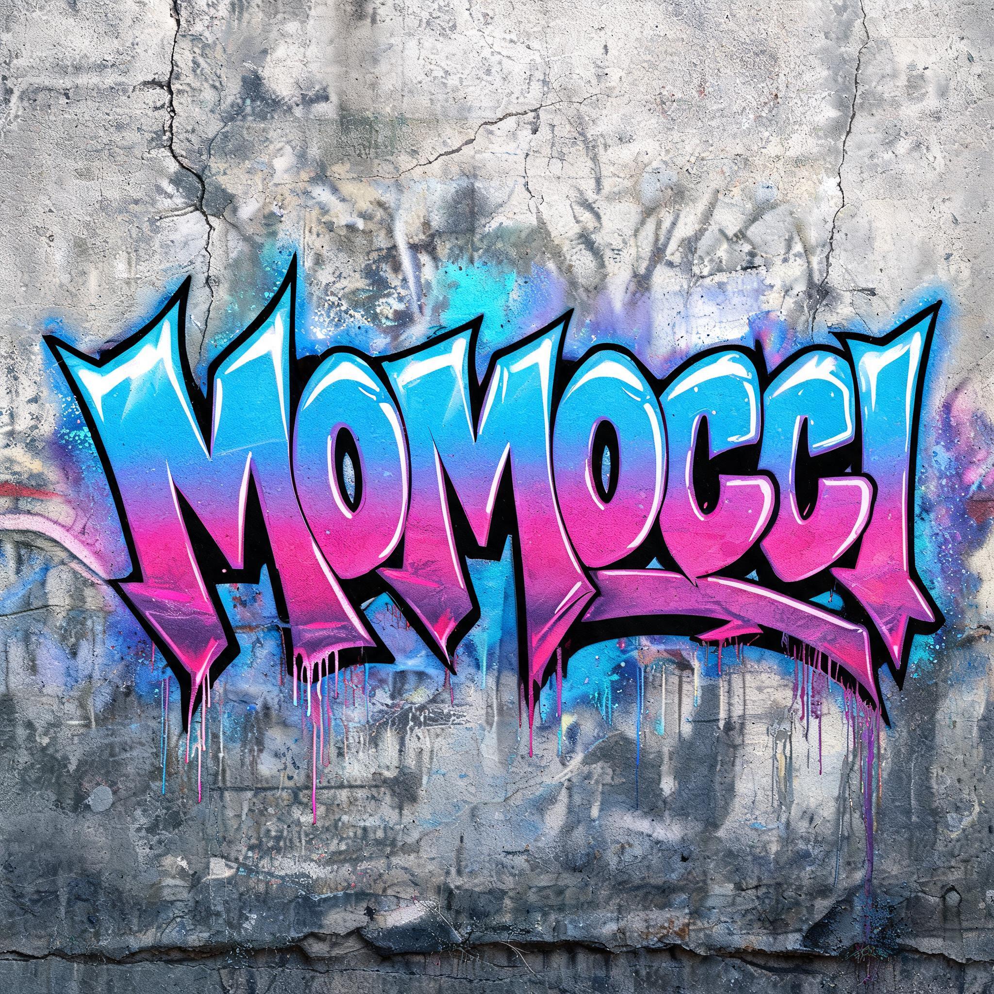 "MOMOCCI" — Graffiti | AI Text Effect Generator