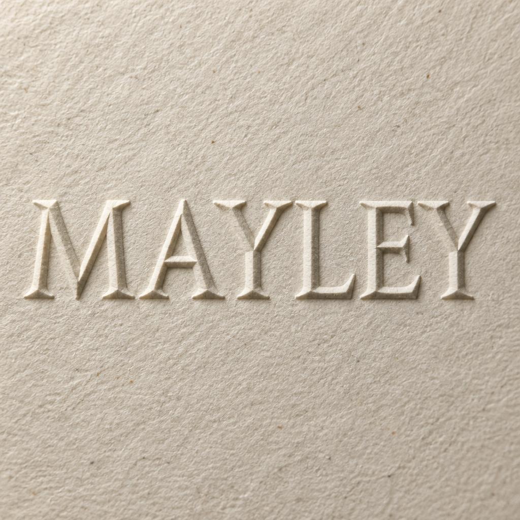 "MAYLEY" — Emboss | AI Text Effect Generator