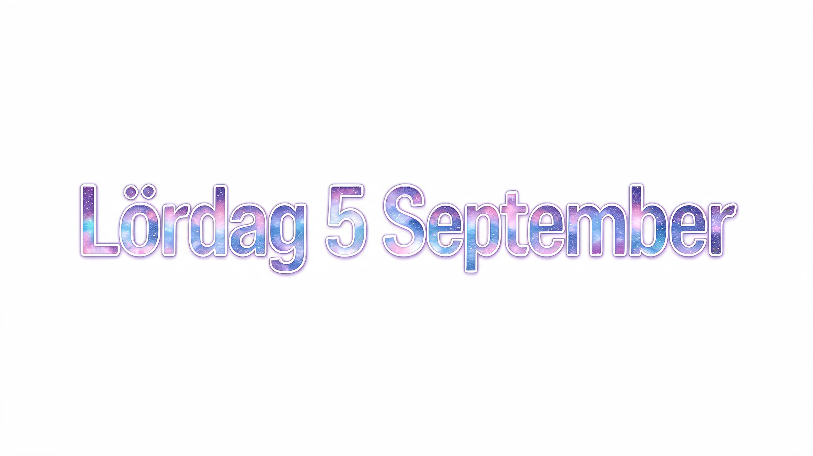 "Lördag 5 September" — Glass Morphism | AI Text Effect Generator