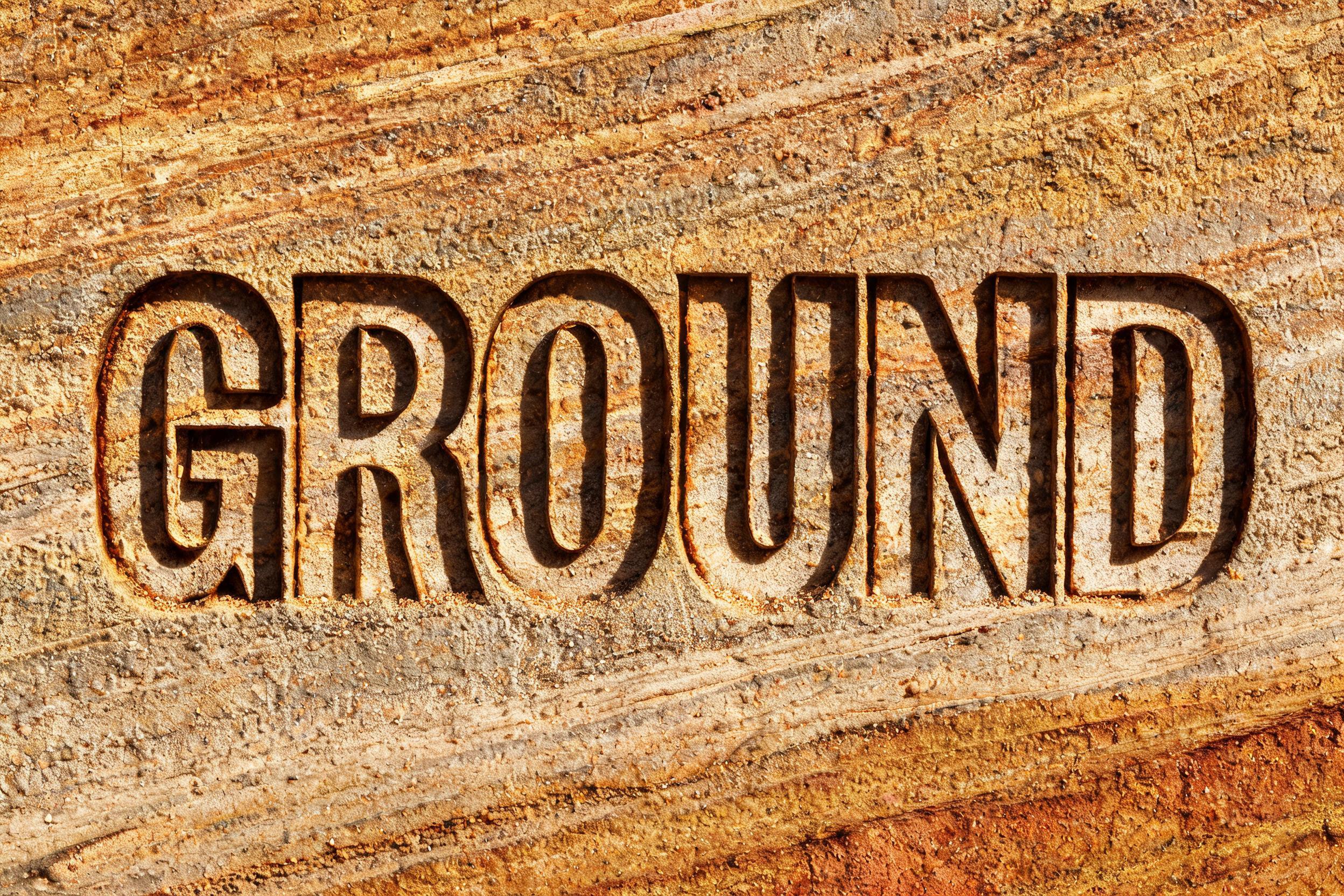 "Ground" — Sand Stone | AI Text Effect Generator