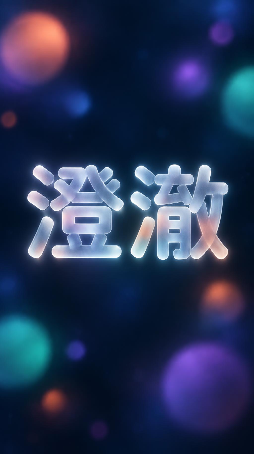 "澄澈" — Glass Morphism | AI Text Effect Generator
