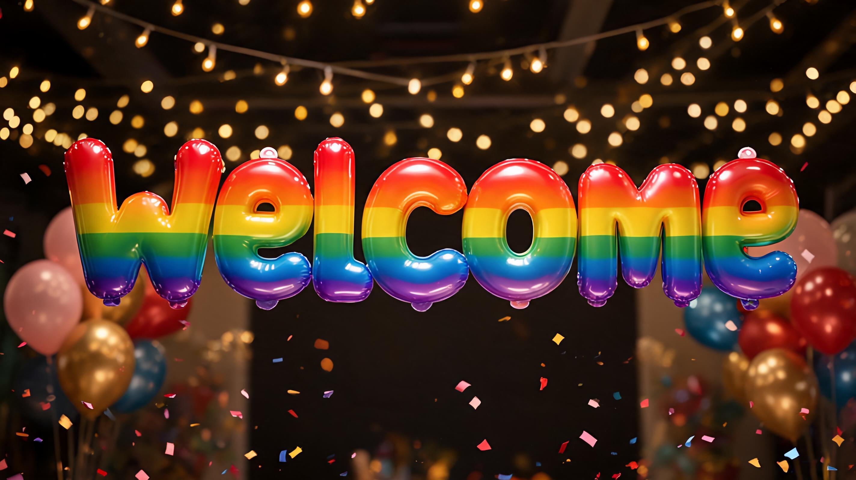 "Welcome" — Rainbow | AI Text Effect Generator