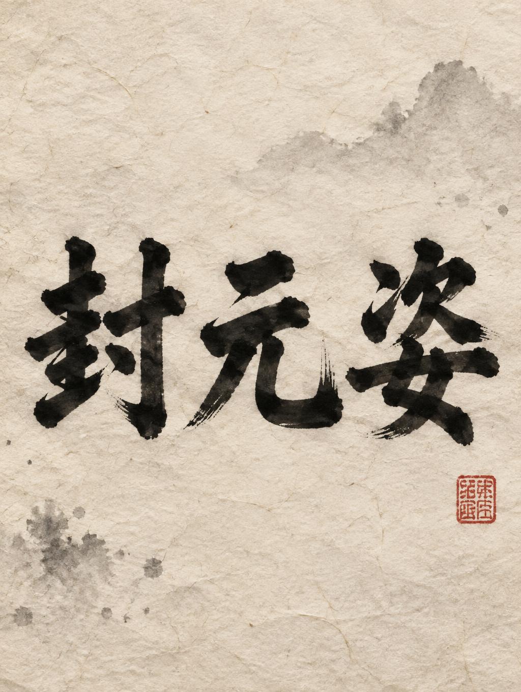 "封元姿" — Brush Chinese Ink | AI Text Effect Generator