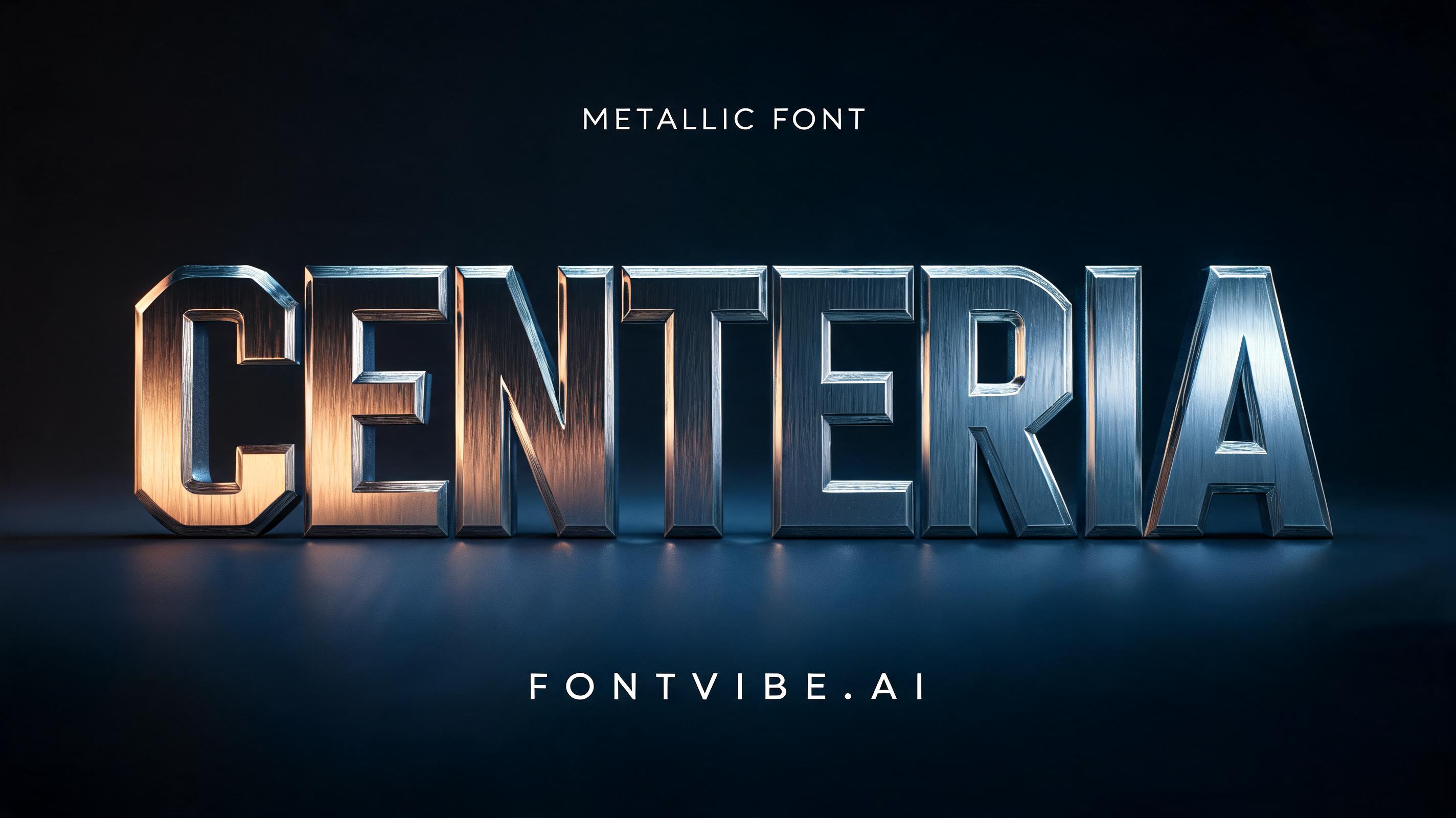 "CENTERIA" — Metallic | AI Text Effect Generator