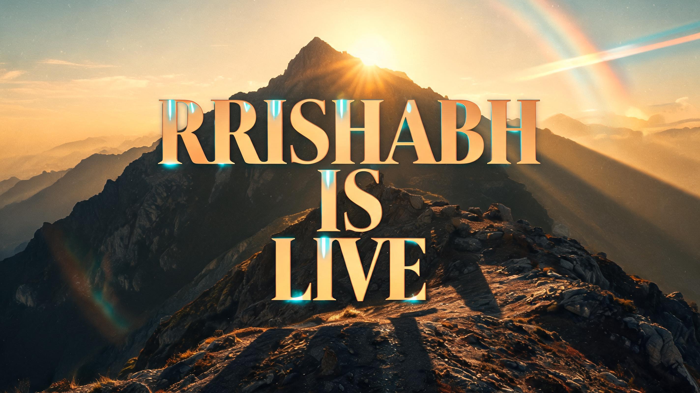 "RRISHABH IS LIVE" — Cinematic Youtube Creator | AI Text Effect Generator