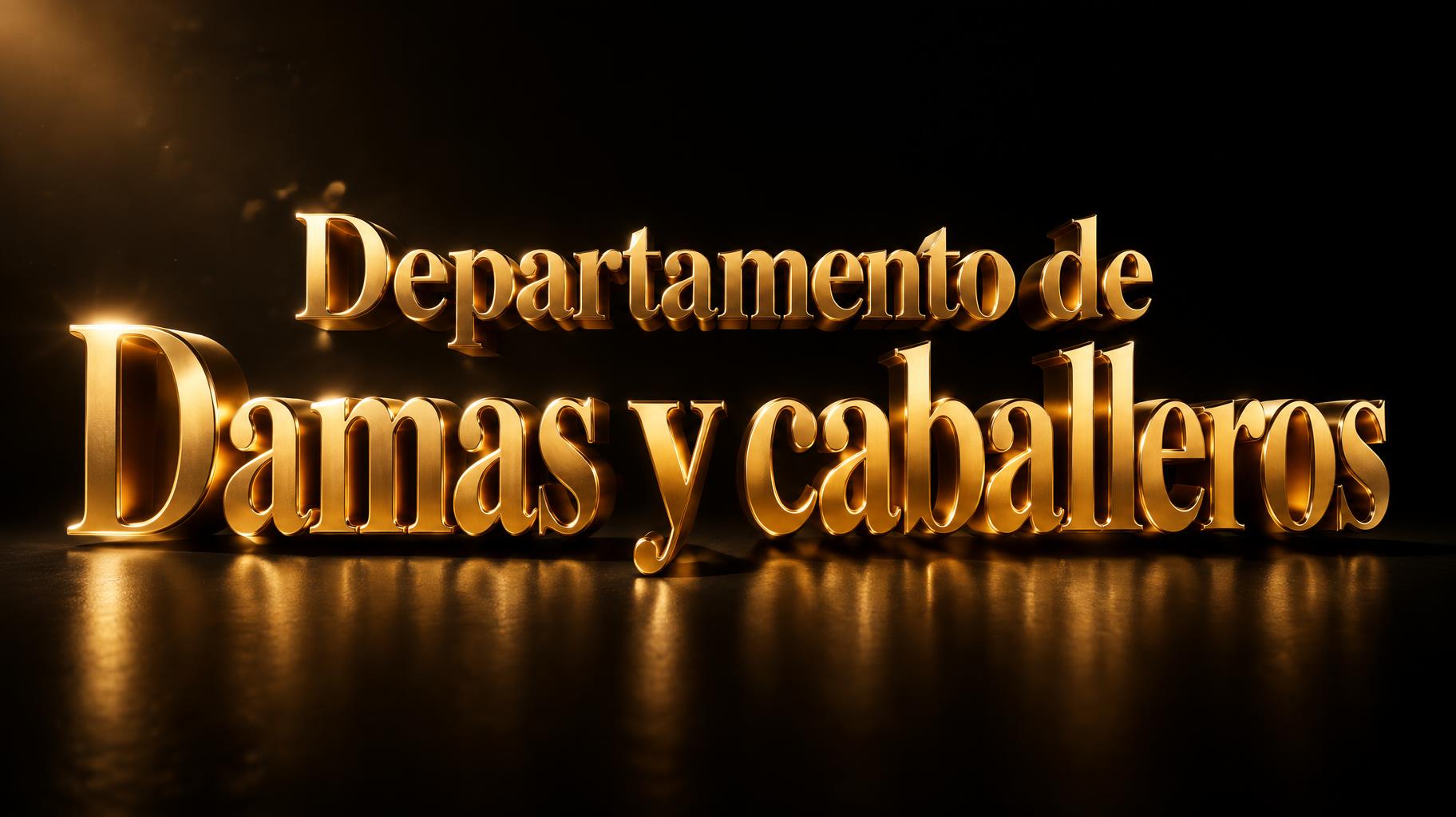 "Departamento de Damas y caballeros" — 3d Bold Gold | AI Text Effect Generator