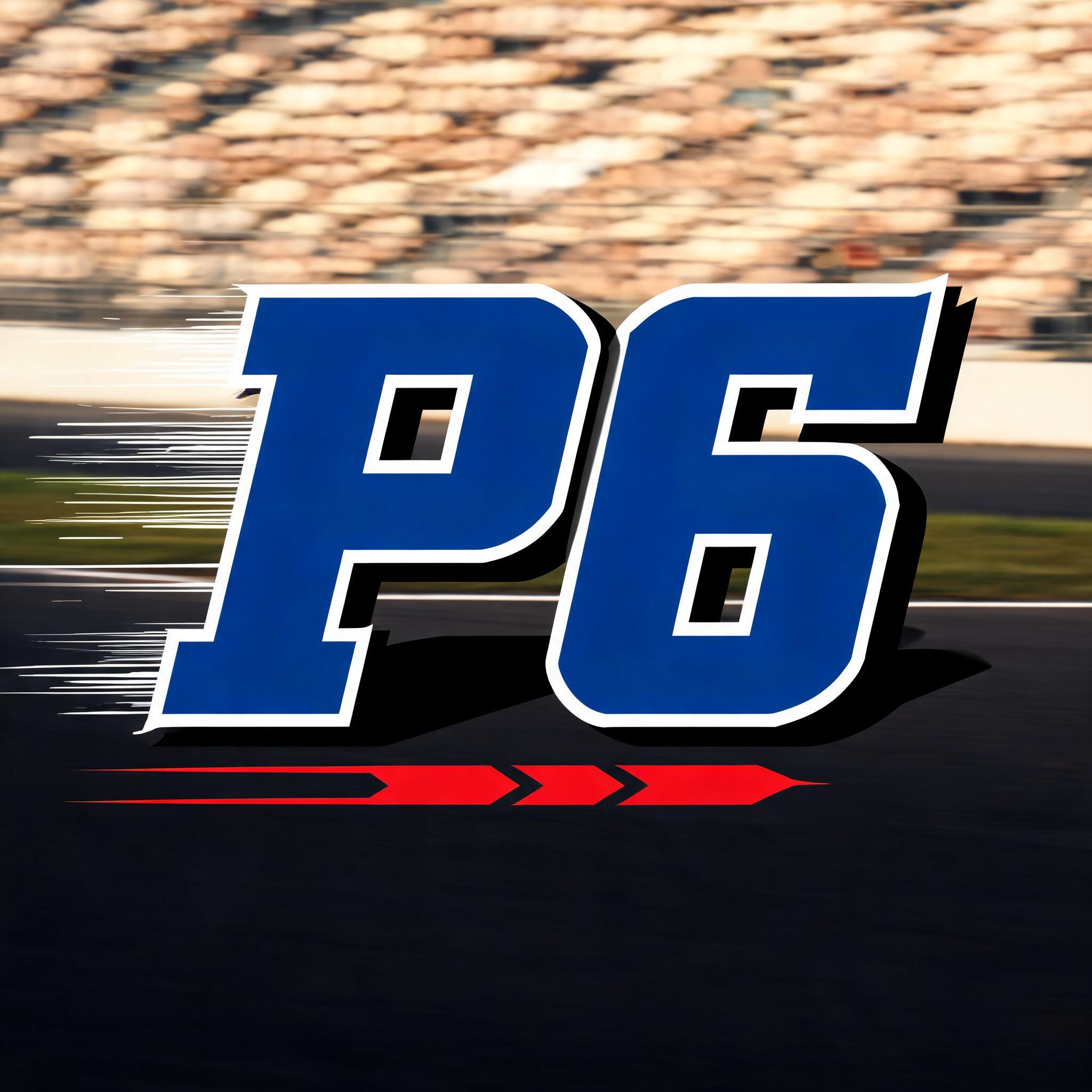 "P6" — Racing | AI Text Effect Generator