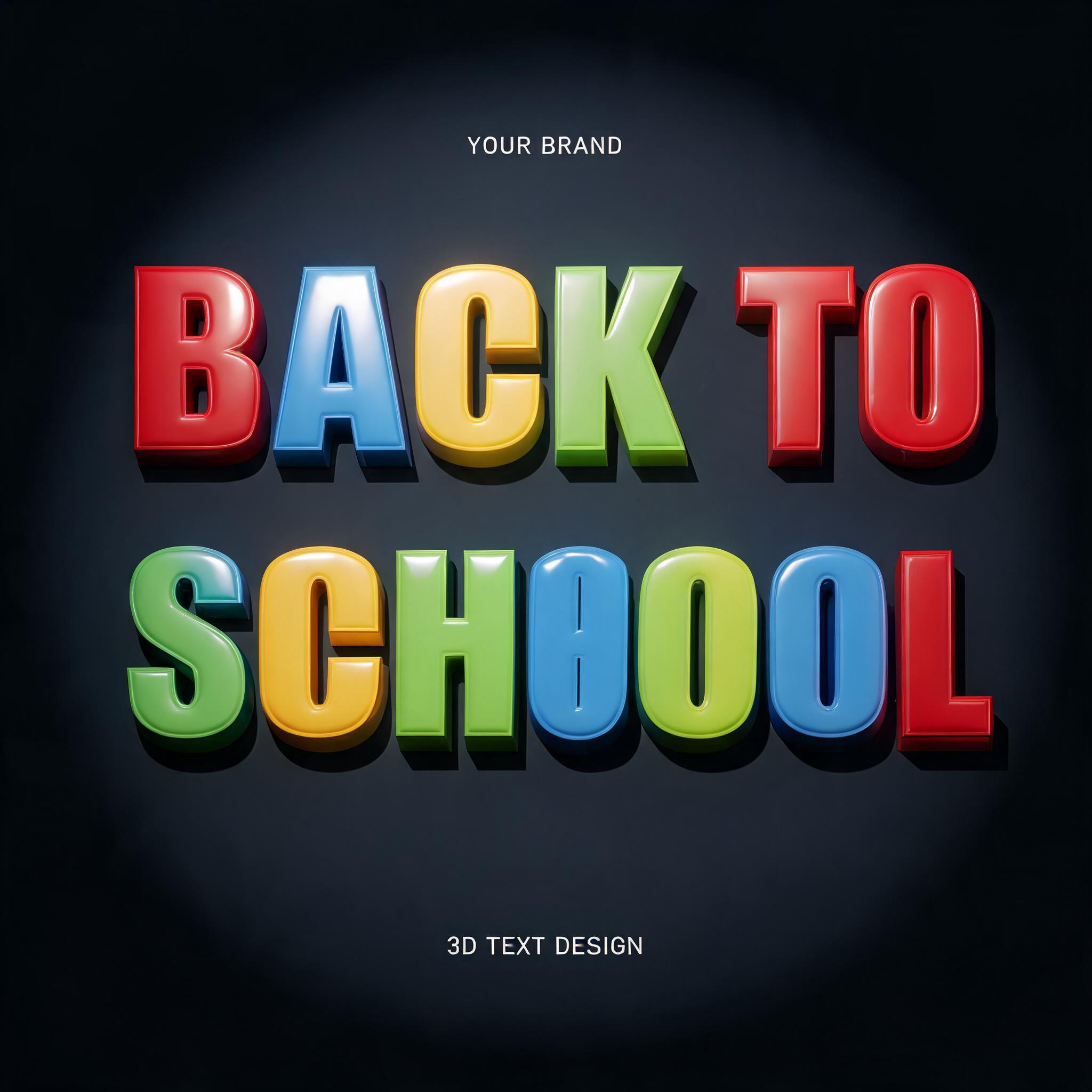 "BACK TO SCHOOL" — 3d Bold | AI Text Effect Generator