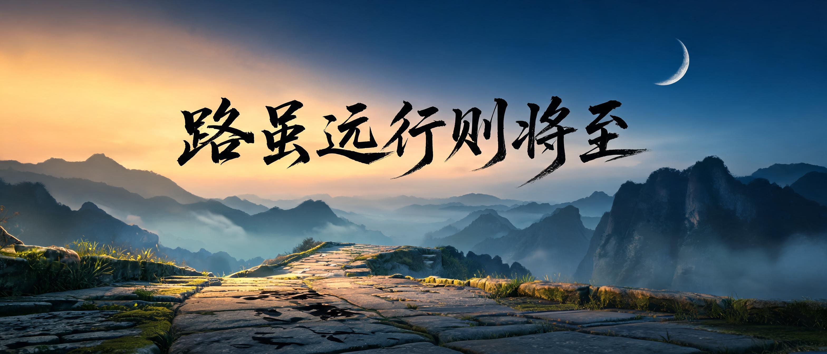 "路虽远行则将至" —  | AI Text Effect Generator