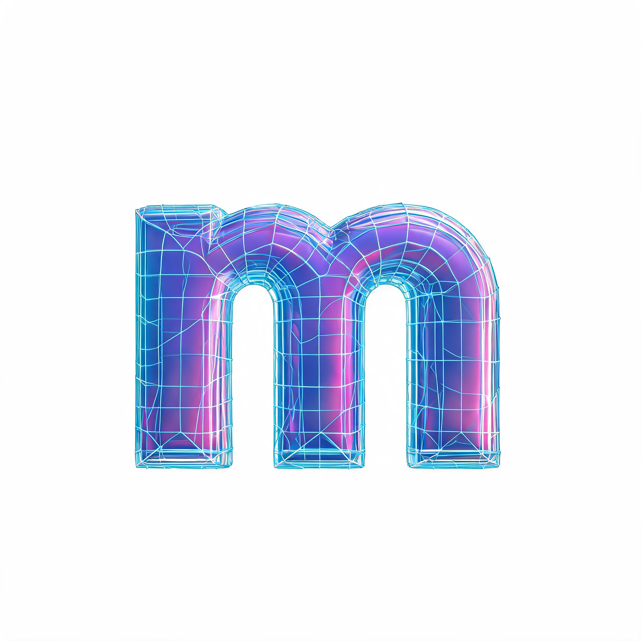 "m" — 3d Bold Holographic text effect