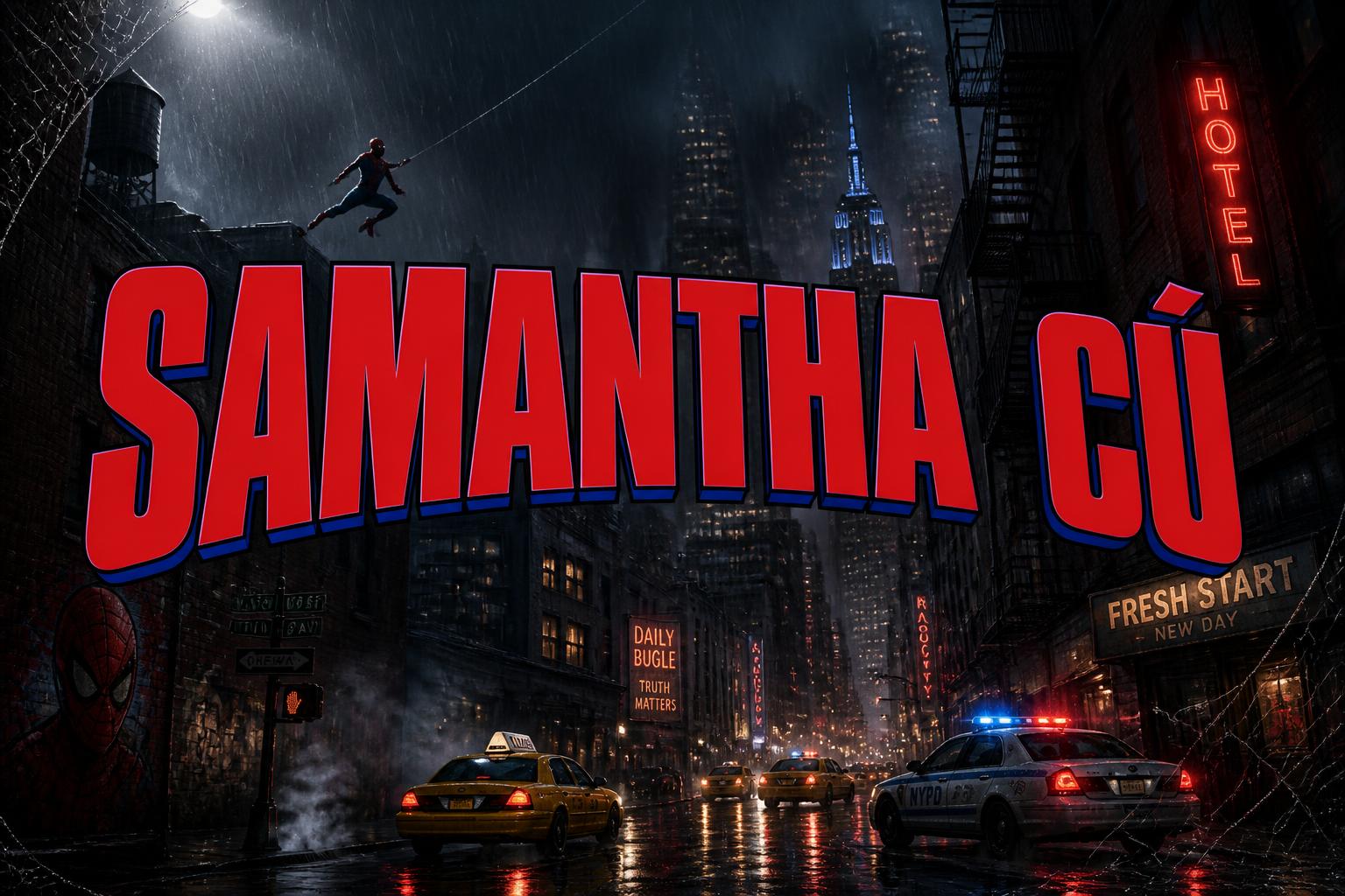 "SAMANTHA  CÚ" — Spider Hero | AI Text Effect Generator