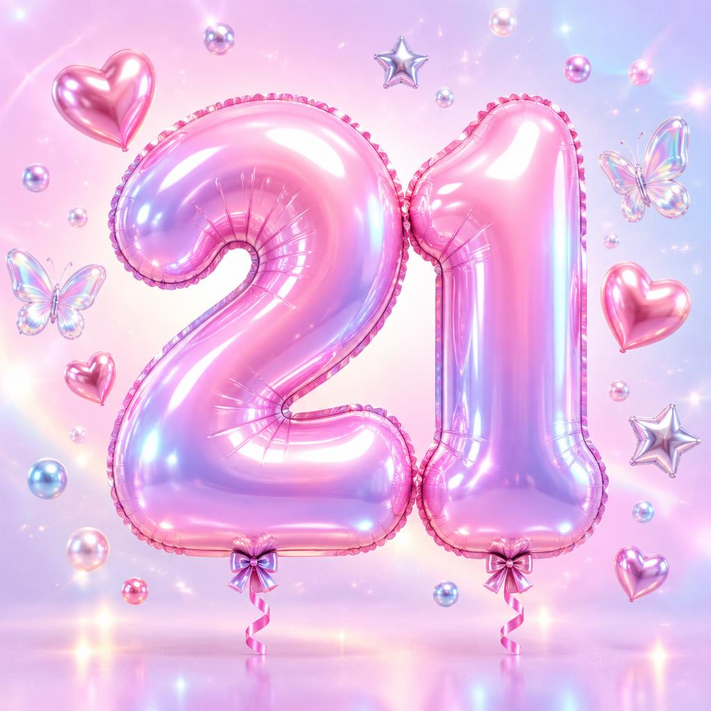 "21" — Y2k Bubbly | AI Text Effect Generator