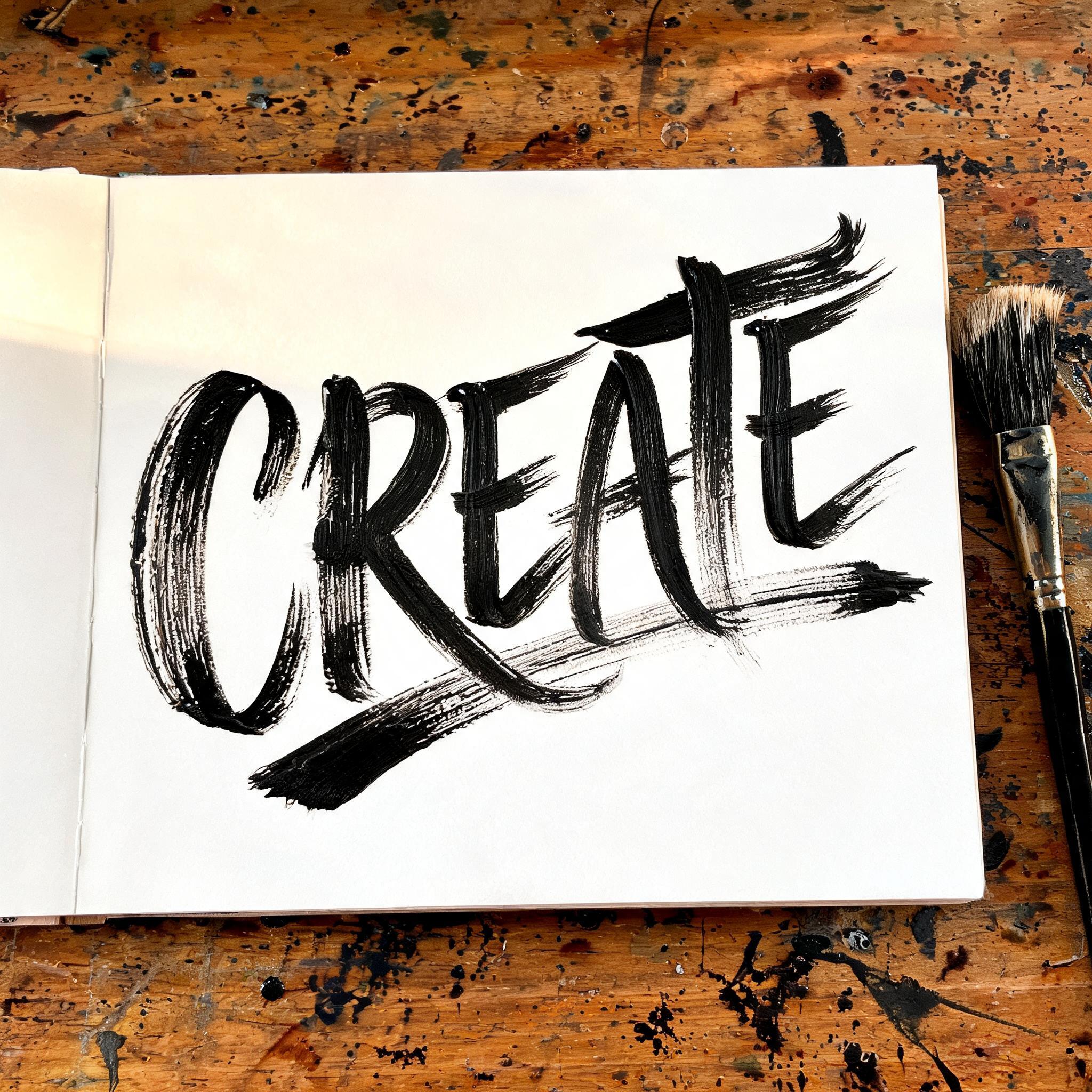 "CREATE" — Brush Stroke | AI Text Effect Generator