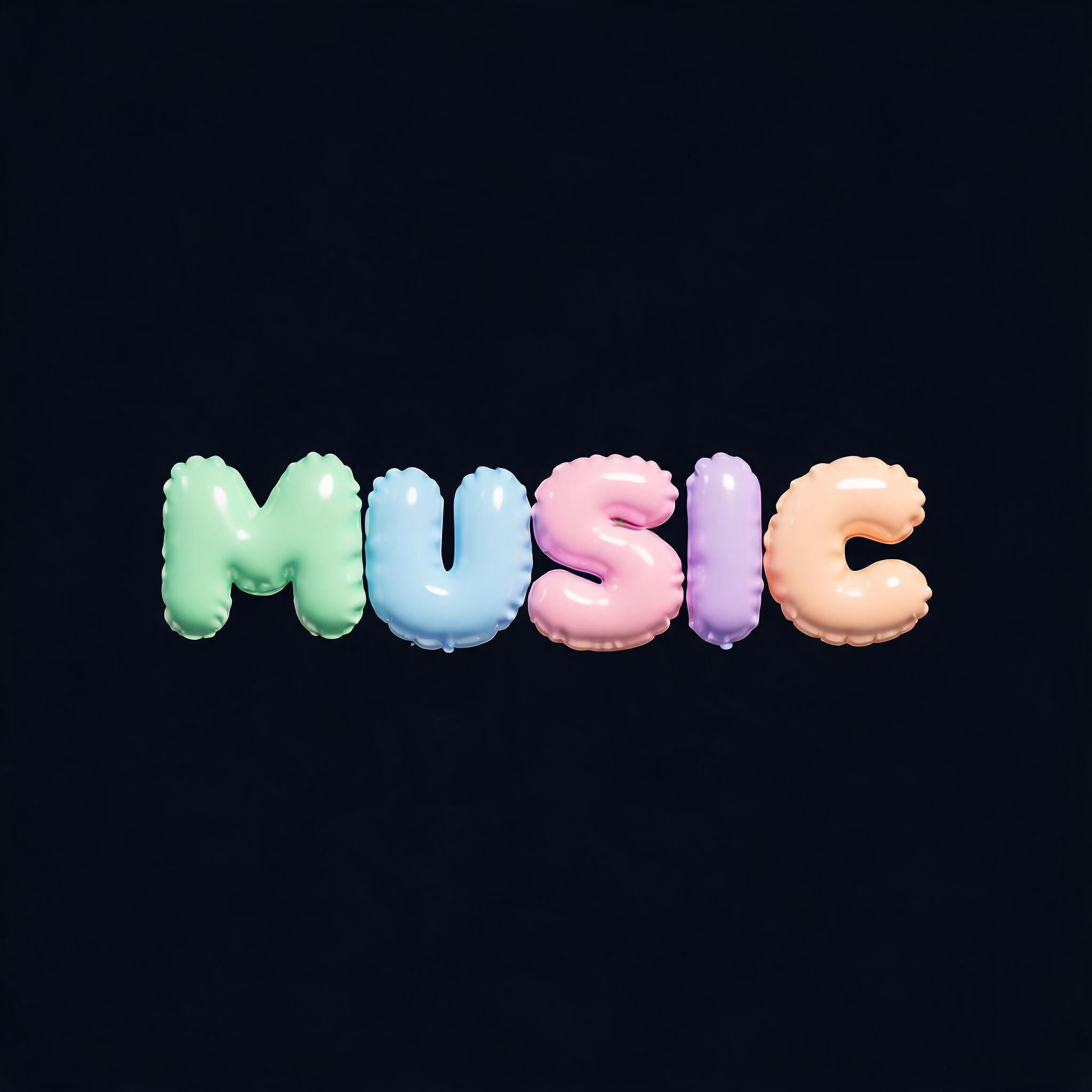 "MUSIC" — Y2k Bubbly | AI Text Effect Generator