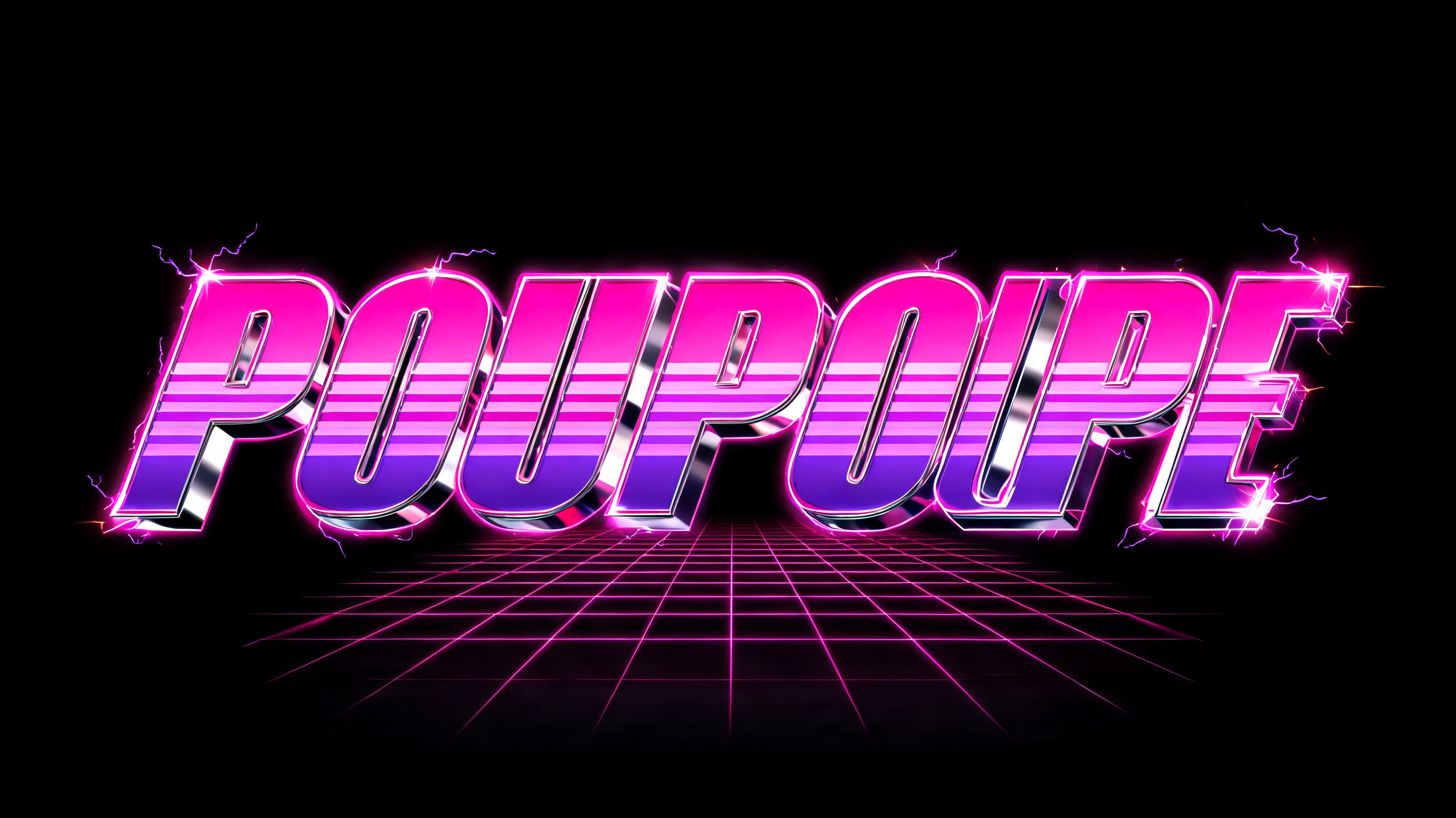 "POUPOUPE" — Cyberpunk Synthwave text effect