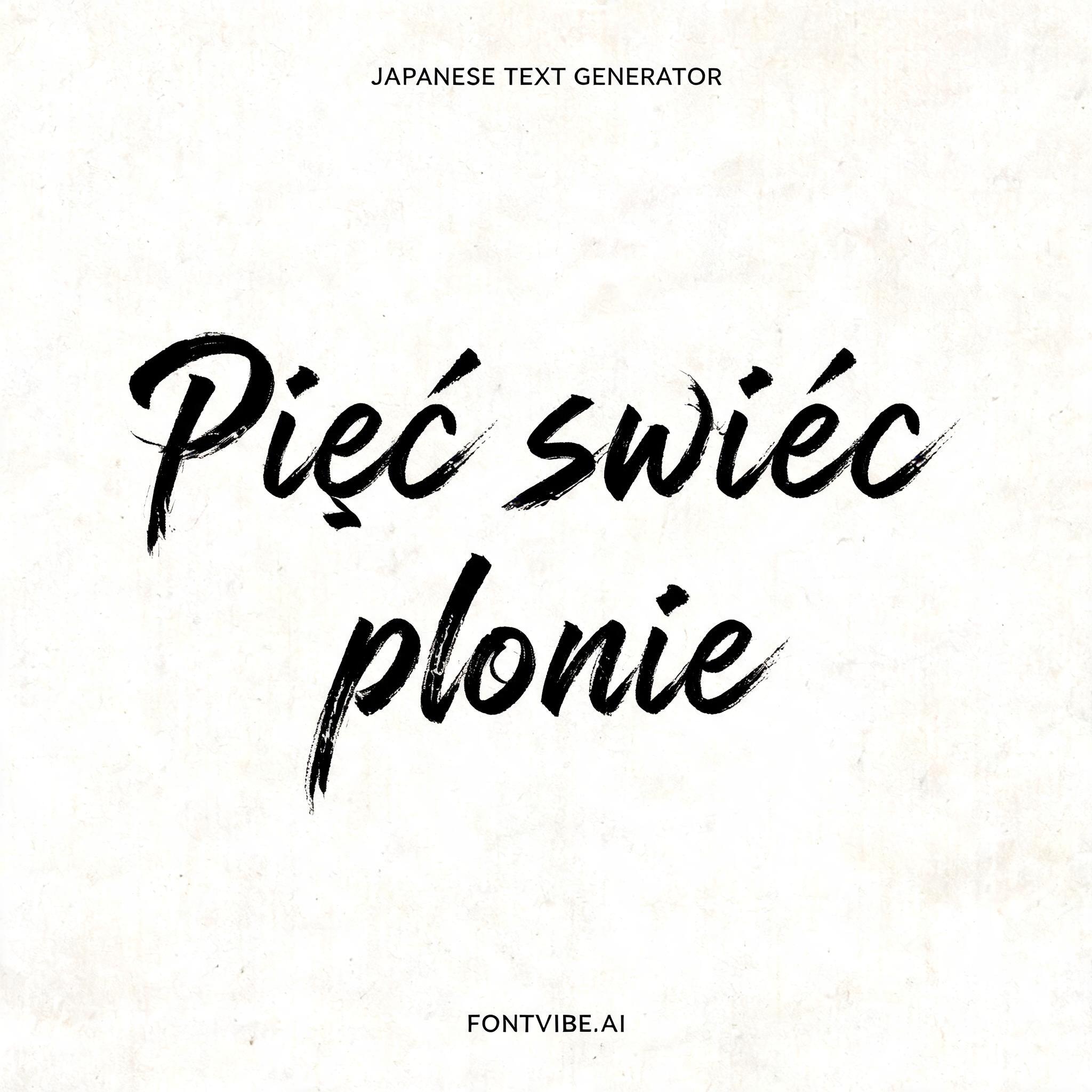 "Pięć świec płonie" — Brush Japanese Ink | AI Text Effect Generator