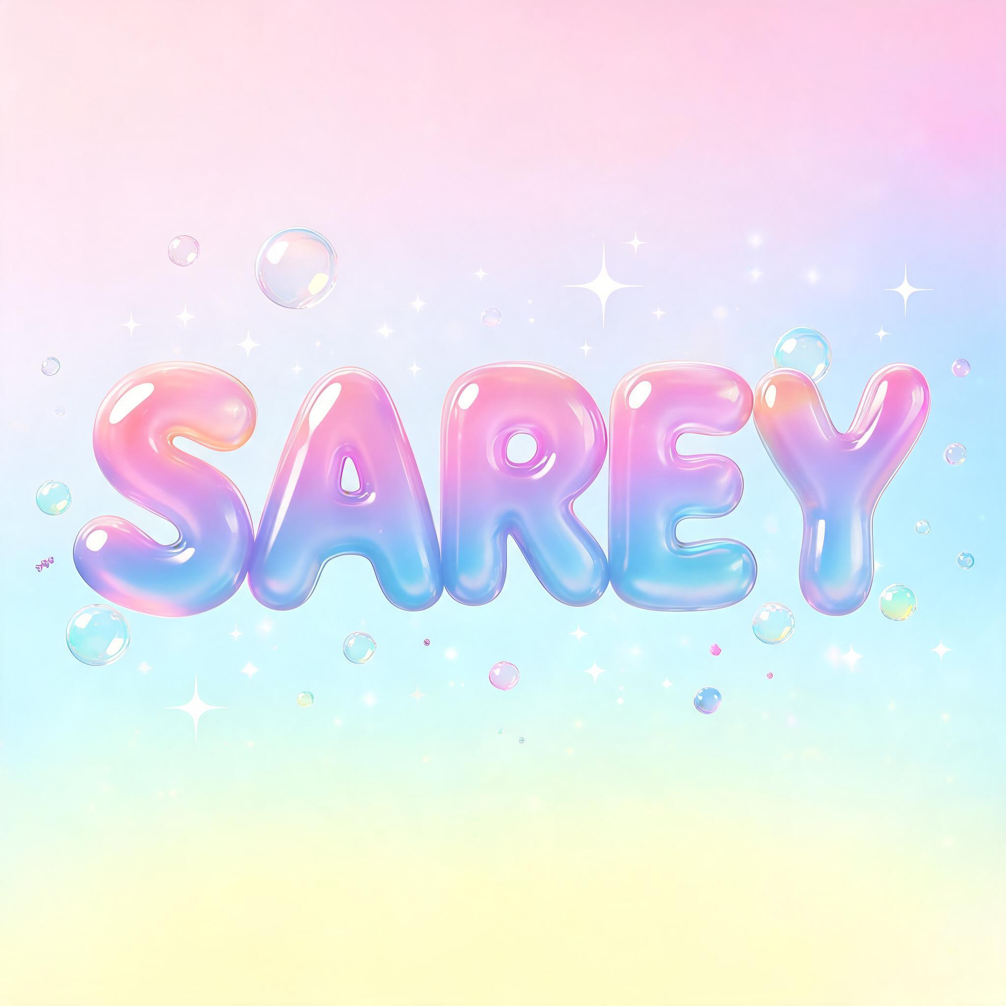 "SAREY" — Bubble text effect