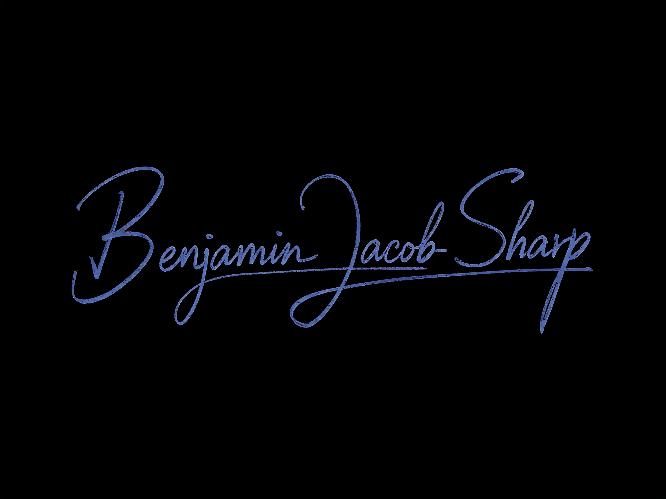 "Benjamin Jacob Sharp" — Cursive Signature | AI Text Effect Generator