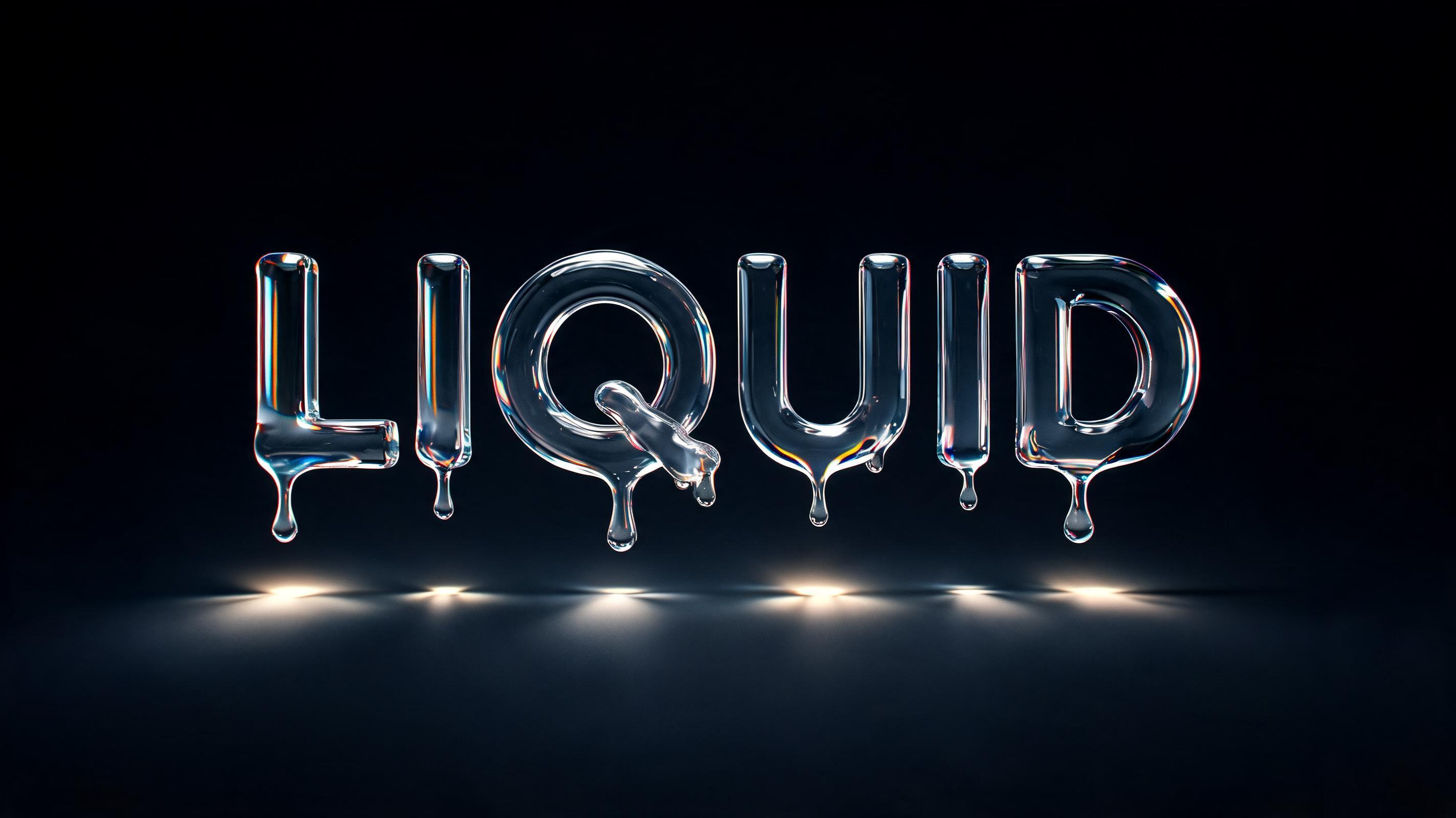 "LIQUID" — Glass | AI Text Effect Generator