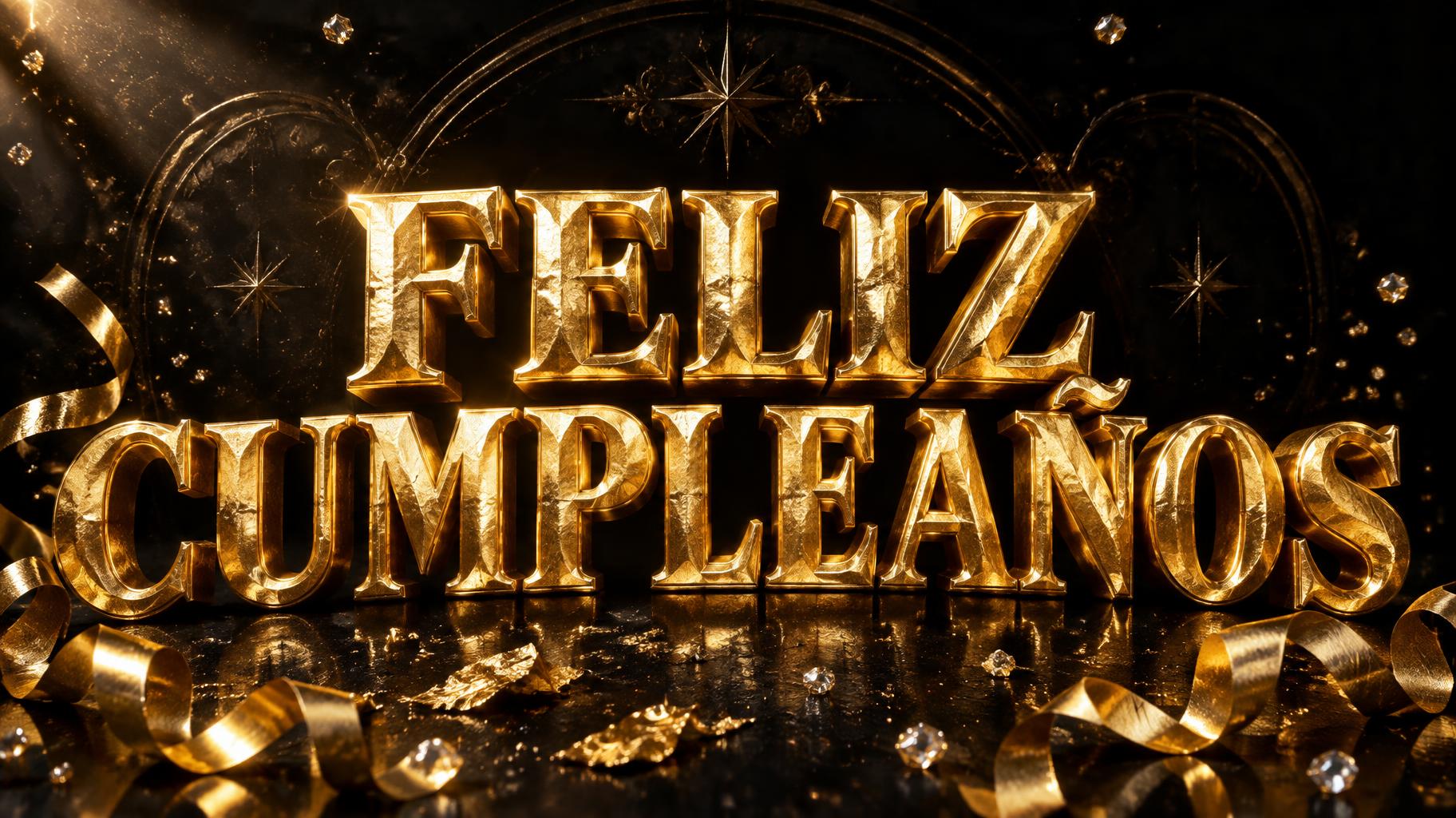 "FELIZ CUMPLEAÑOS" — Luxury Gold | AI Text Effect Generator