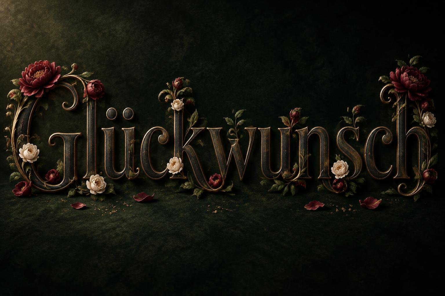 "Glückwunsch" — Floral | AI Text Effect Generator