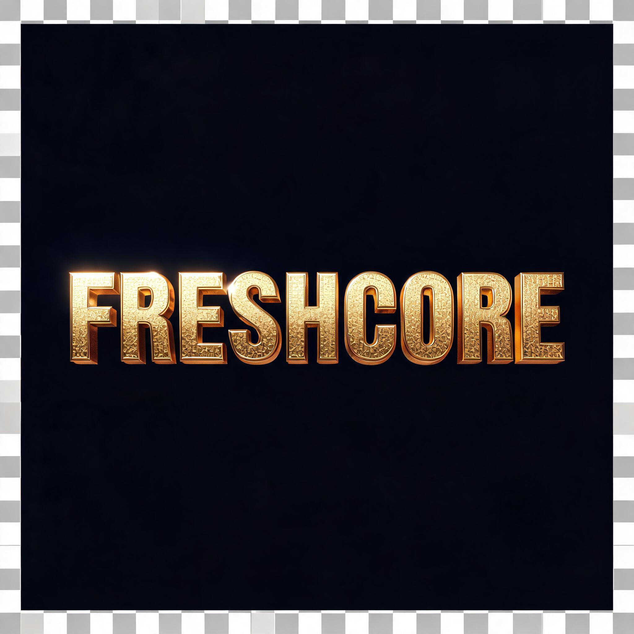 "FRESHCORE" — 3d Bold Gold | AI Text Effect Generator