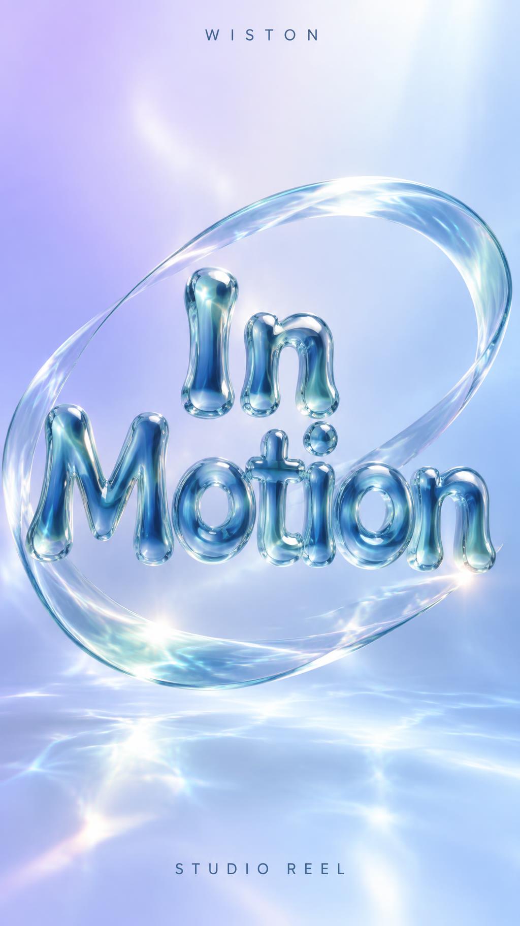 "In Motion
WISTON
STUDIO REEL" — Glass Liquid | AI Text Effect Generator
