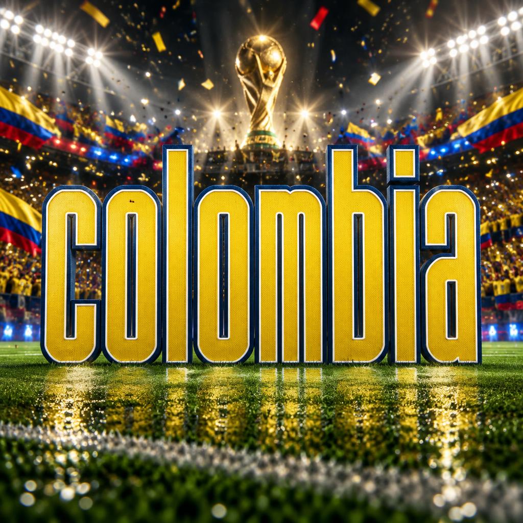 "colombia" — Sports Football | AI Text Effect Generator