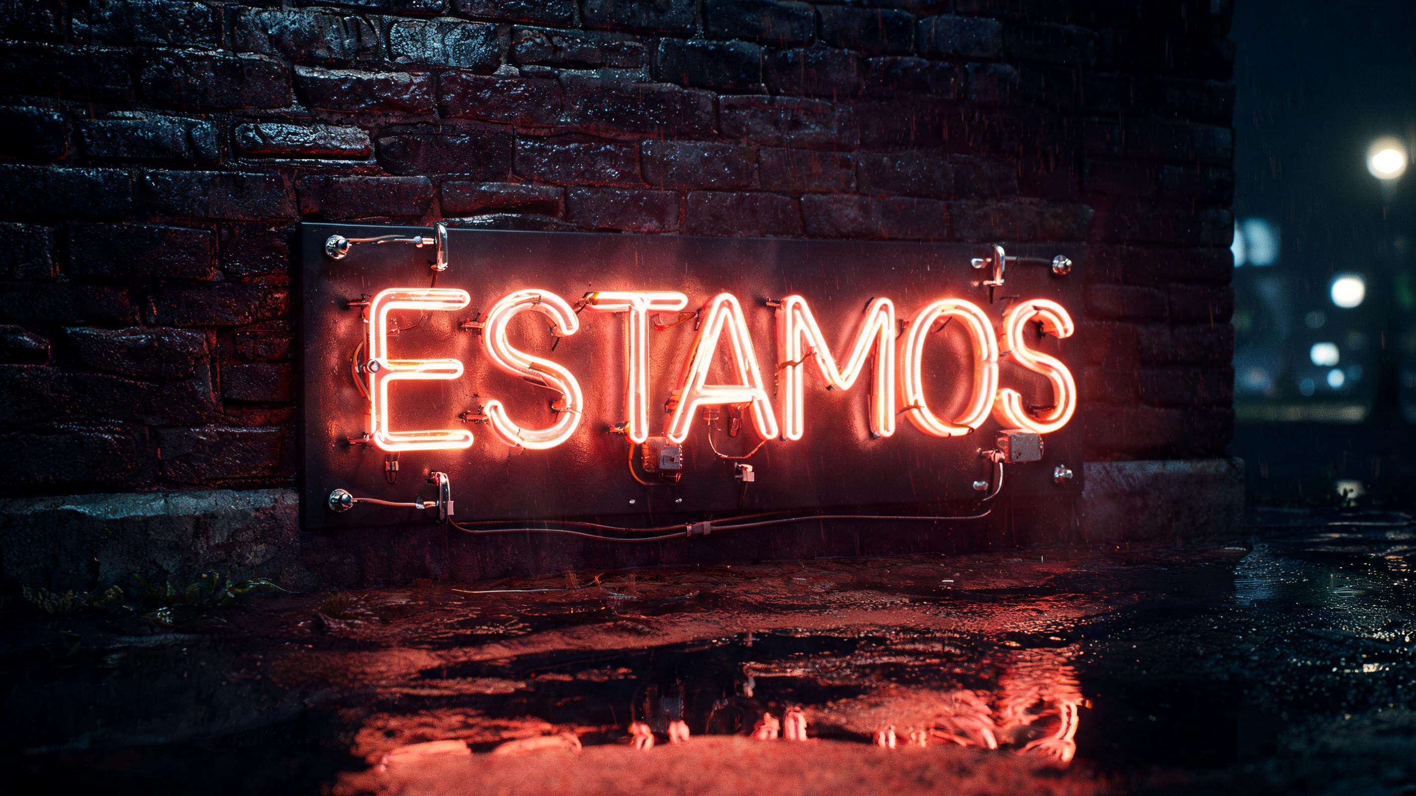 "ESTAMOS" — Neon Sign | AI Text Effect Generator