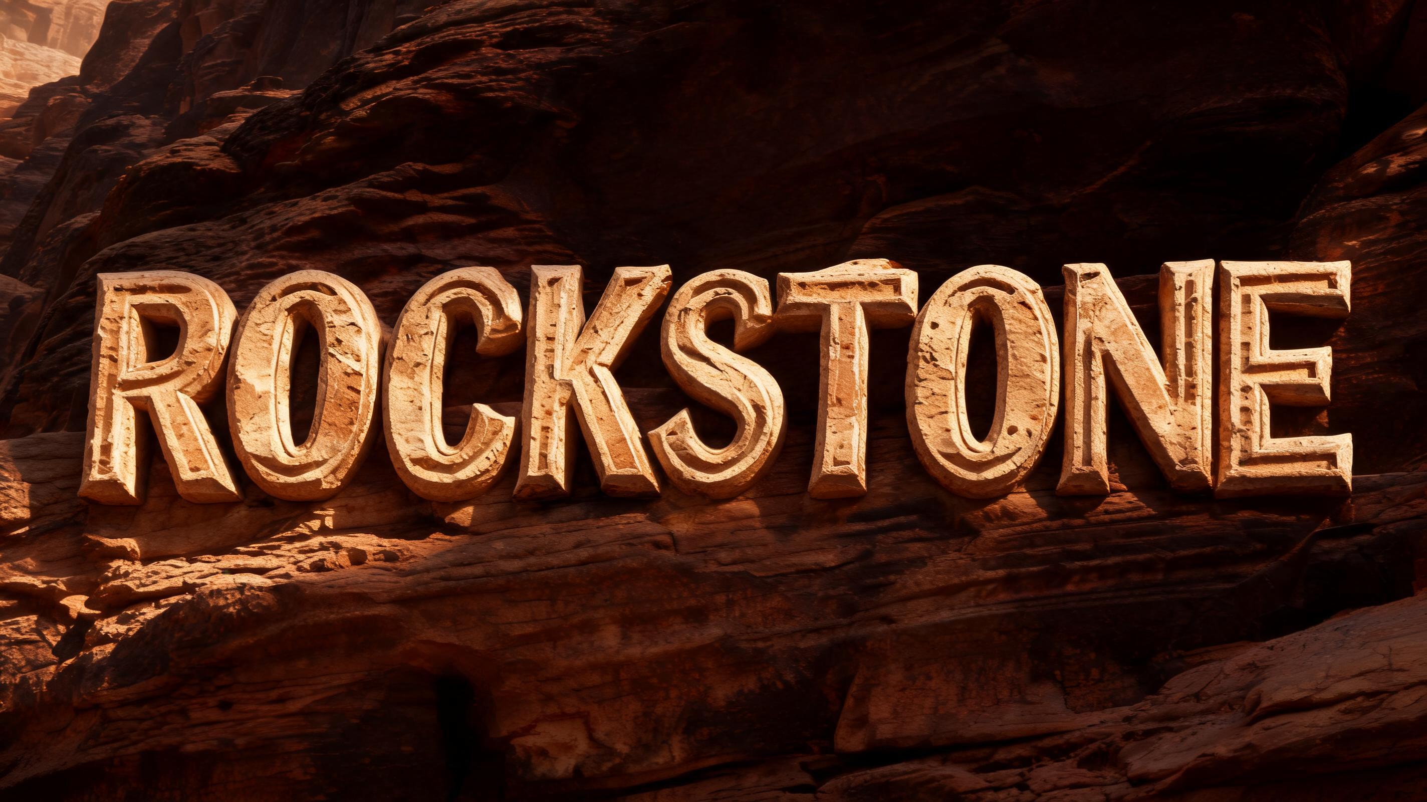 "ROCKSTONE" — Sand Stone | AI Text Effect Generator
