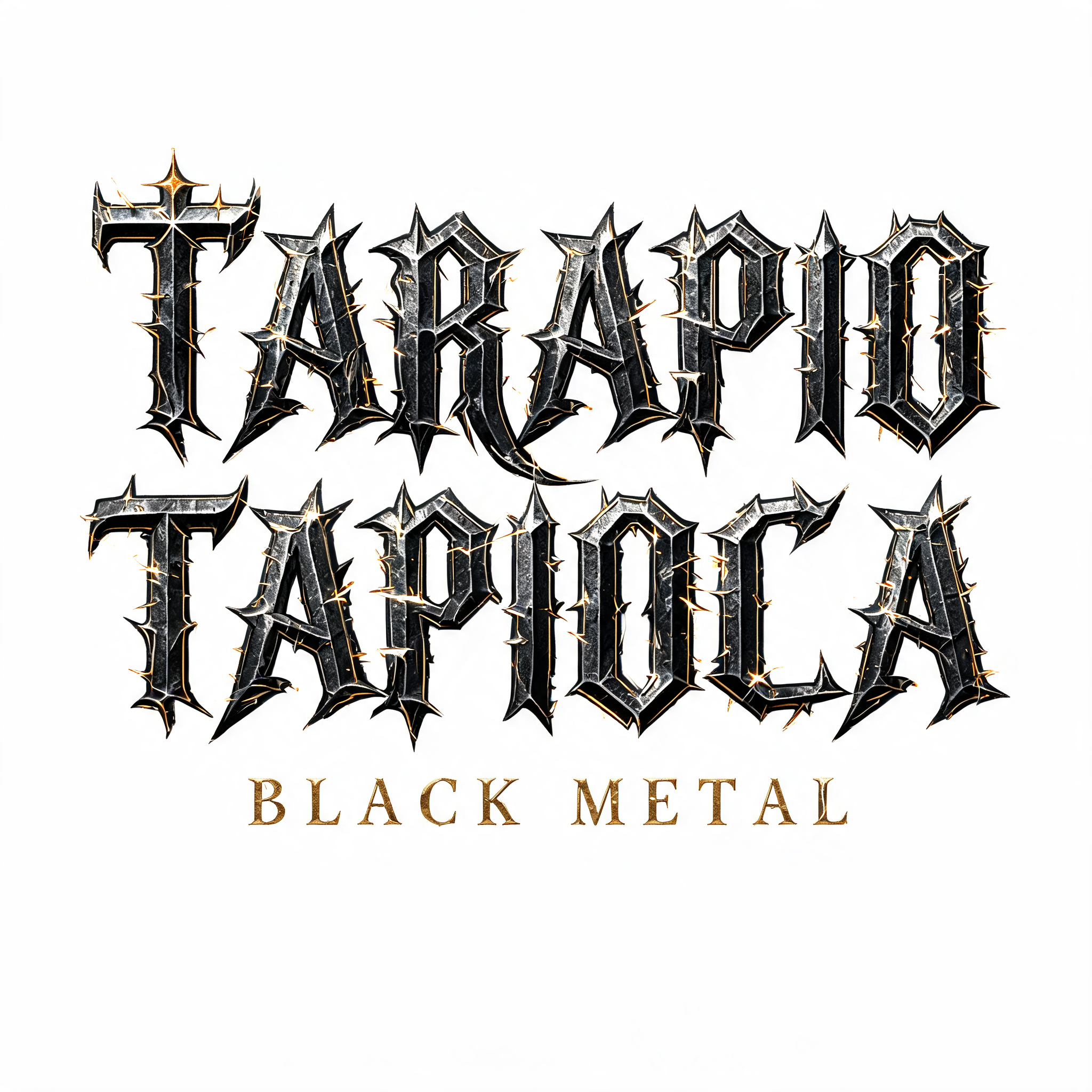 "TARAPIO
TAPIOCA
BLACK METAL" — Gothic Font text effect
