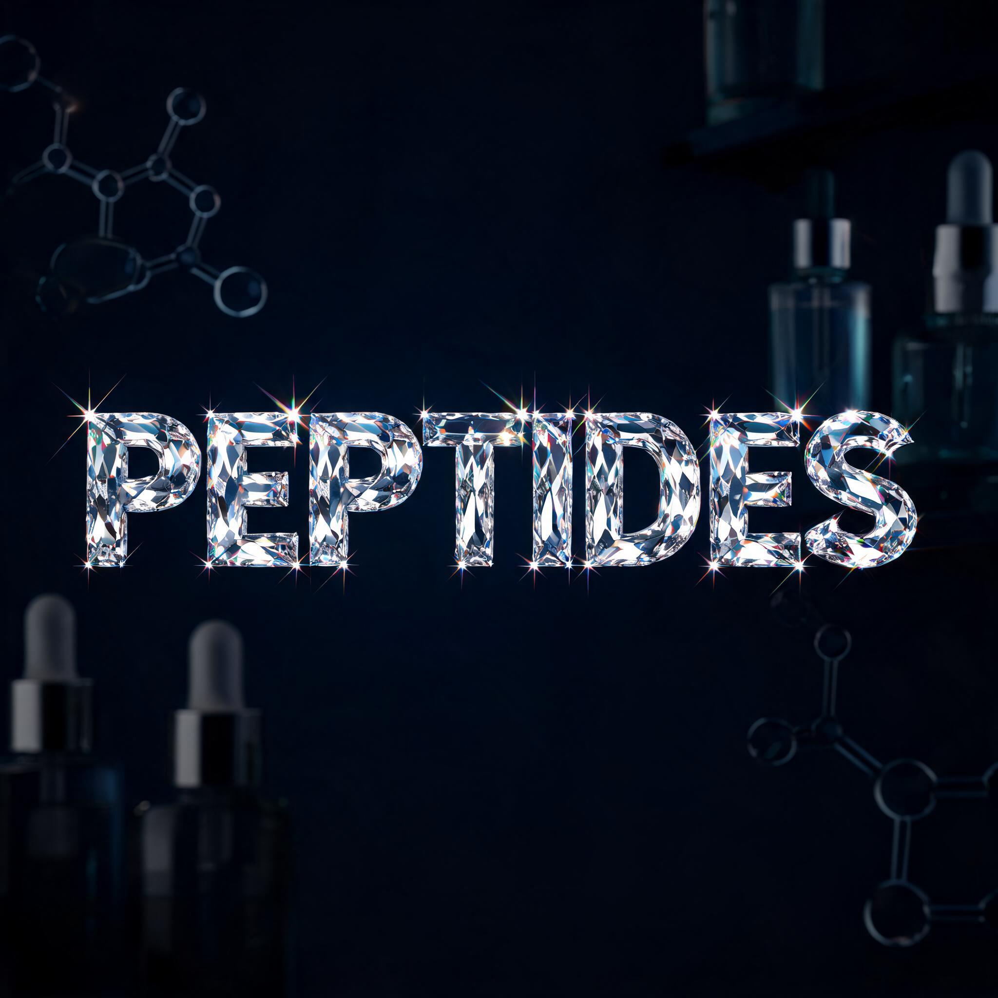 "PEPTIDES" — Glass Crystal | AI Text Effect Generator