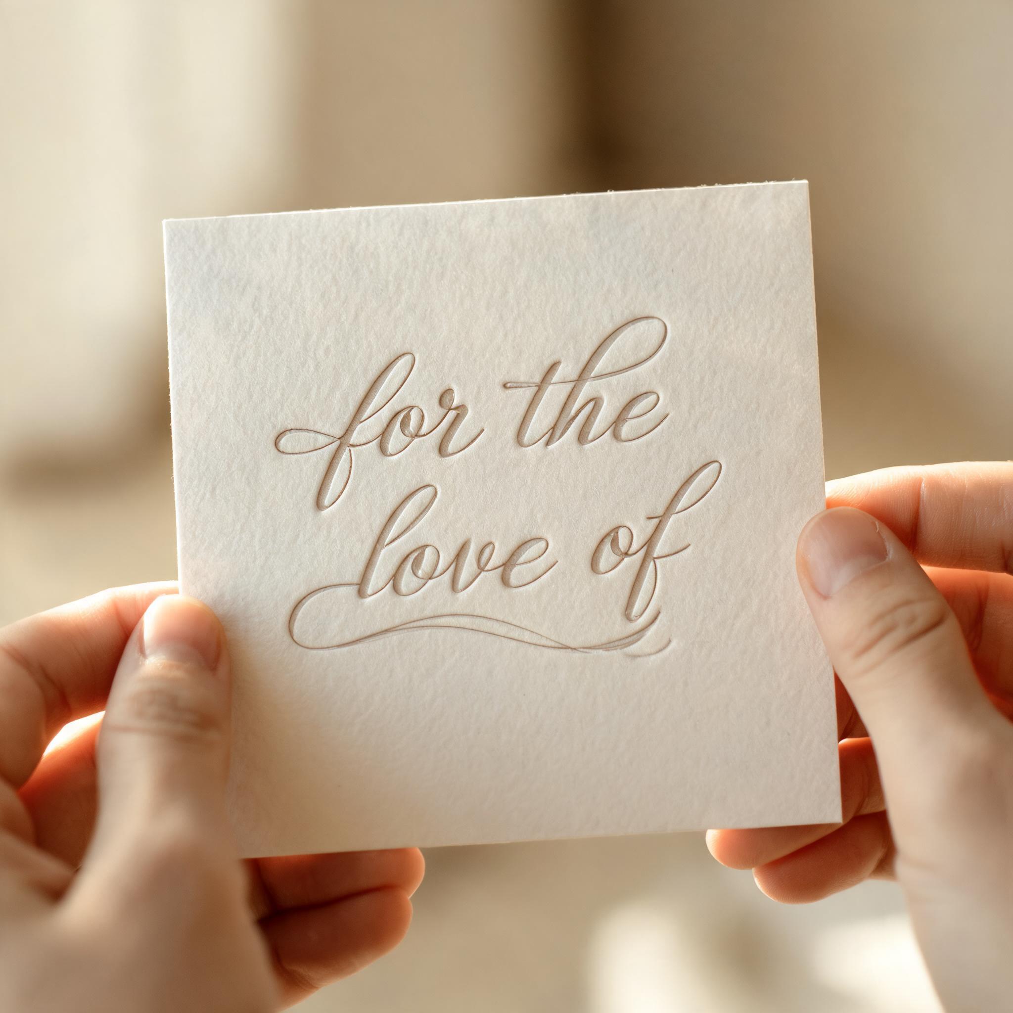 "for the love of" — Emboss text effect