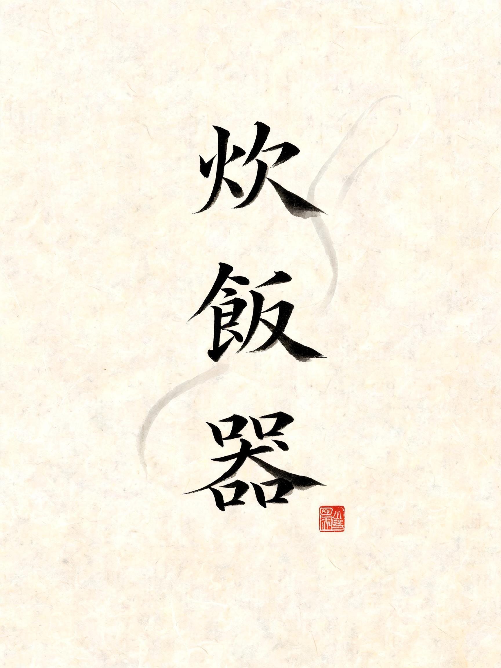 "炊飯器" — Brush Japanese Ink | AI Text Effect Generator