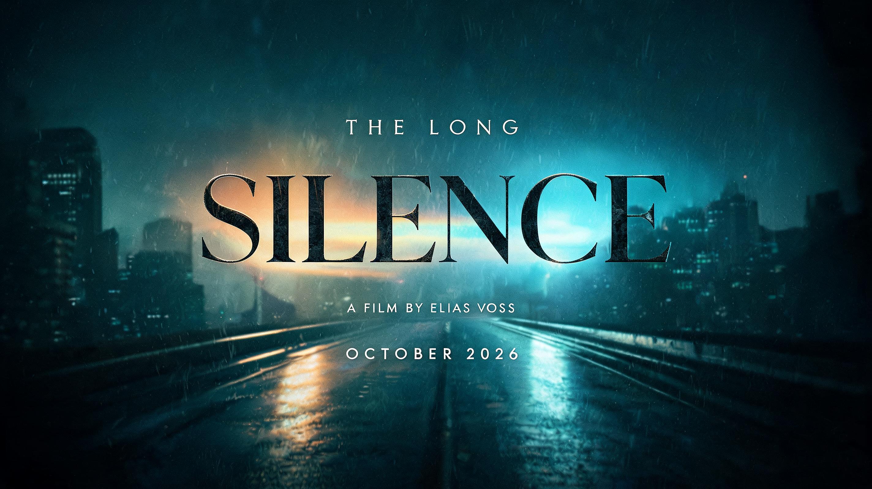 "Make me a movie title that says THE LONG SILENCE in Hollywood lettering" — Cinematic | AI Text Effect Generator
