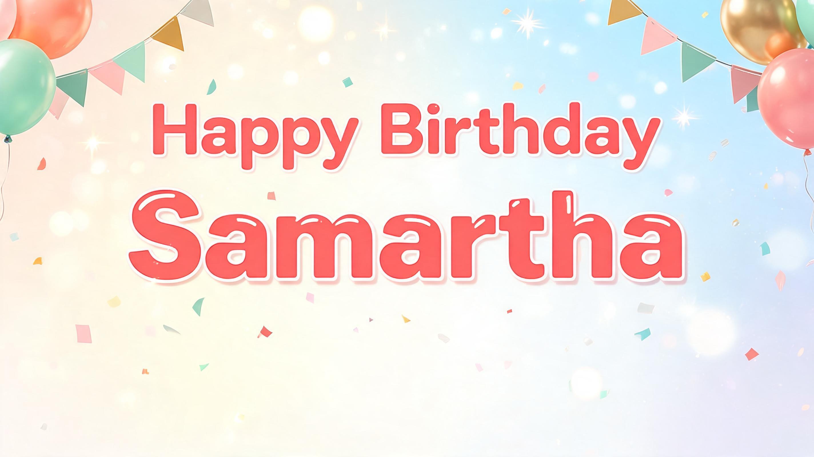 "Happy Birthday Samartha" — Birthday | AI Text Effect Generator