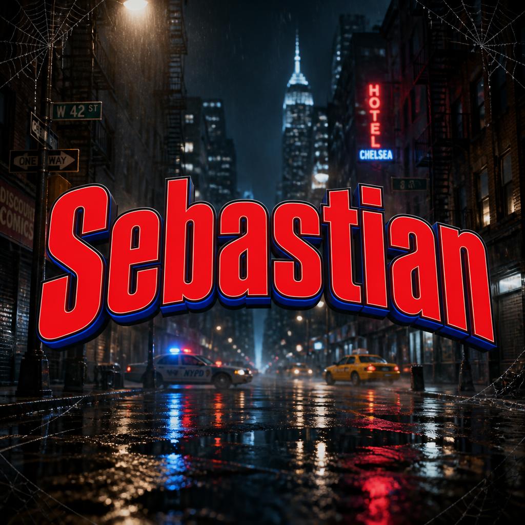 "Sebastian" — Spider Hero | AI Text Effect Generator