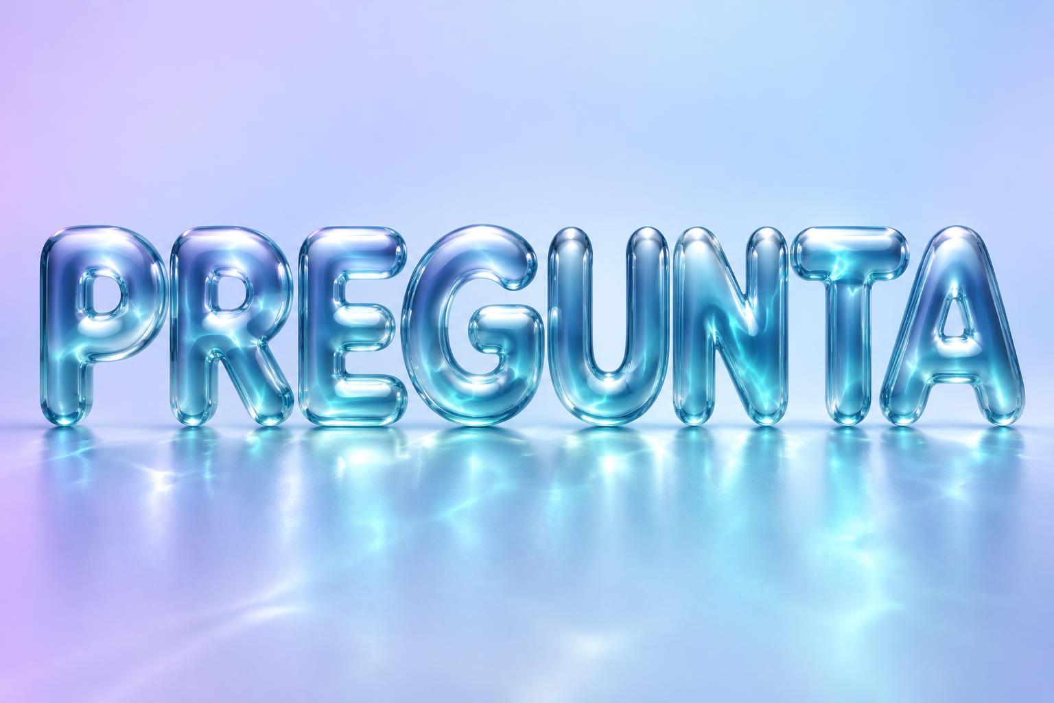 "PREGUNTA" — Glass Liquid | AI Text Effect Generator