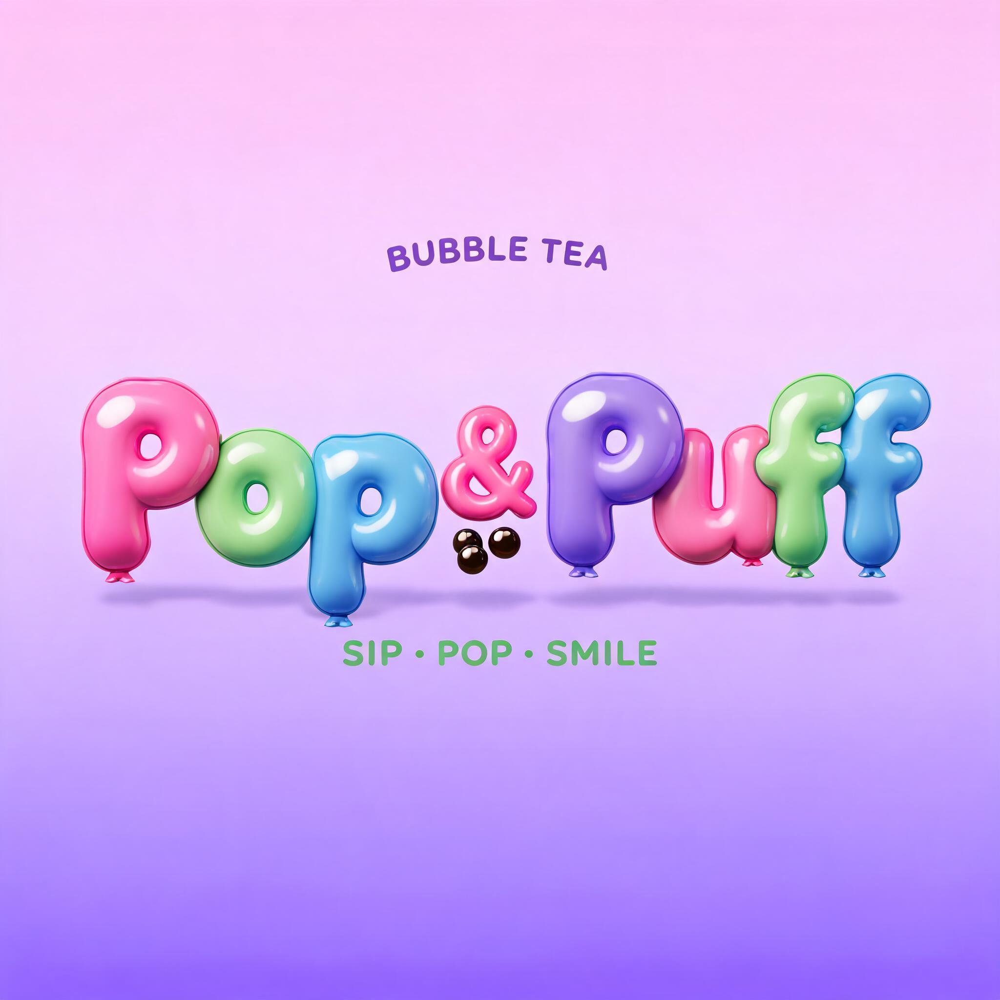BUBBLE TEA
Pop
& Puff
SIP • POP • SMILE
