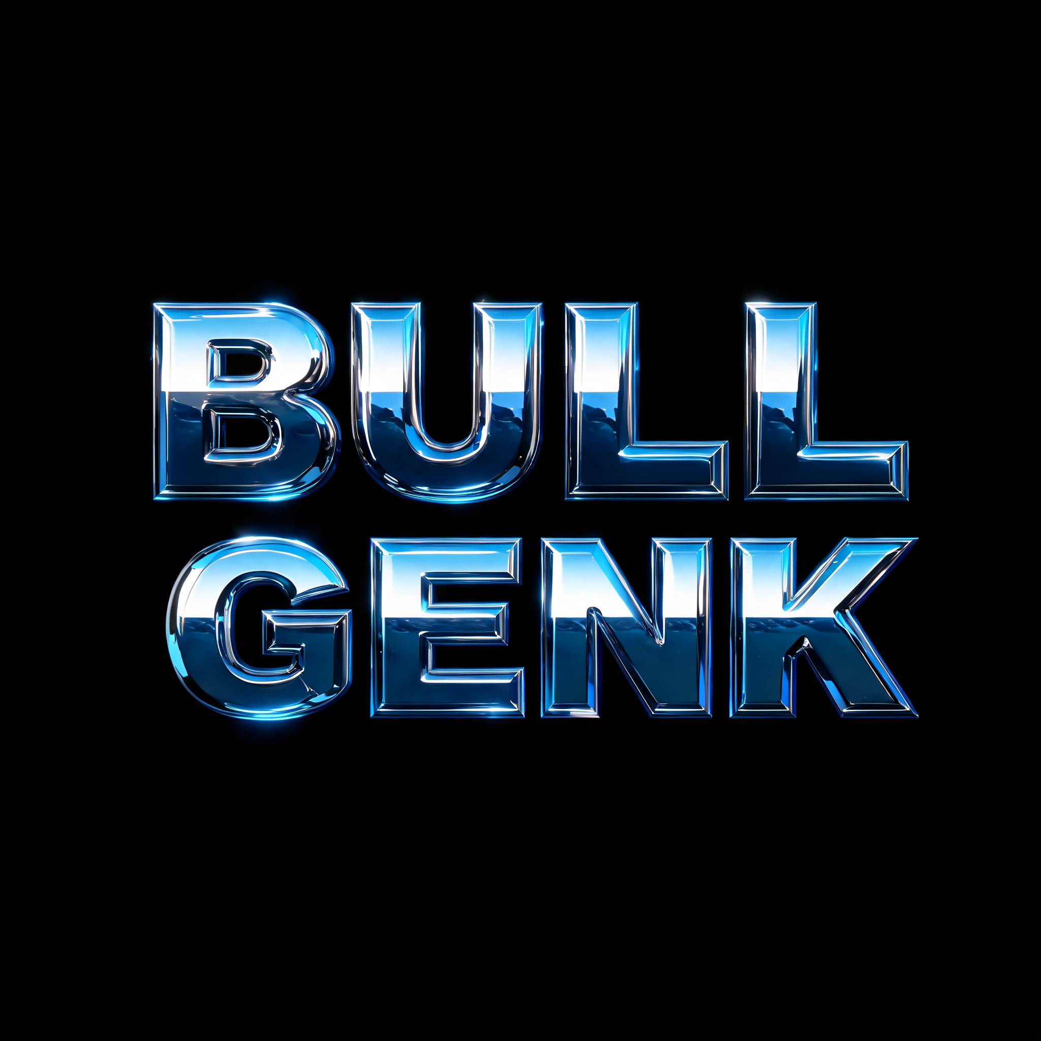 "BULL GENK" — Chrome Metal 3d | AI Text Effect Generator