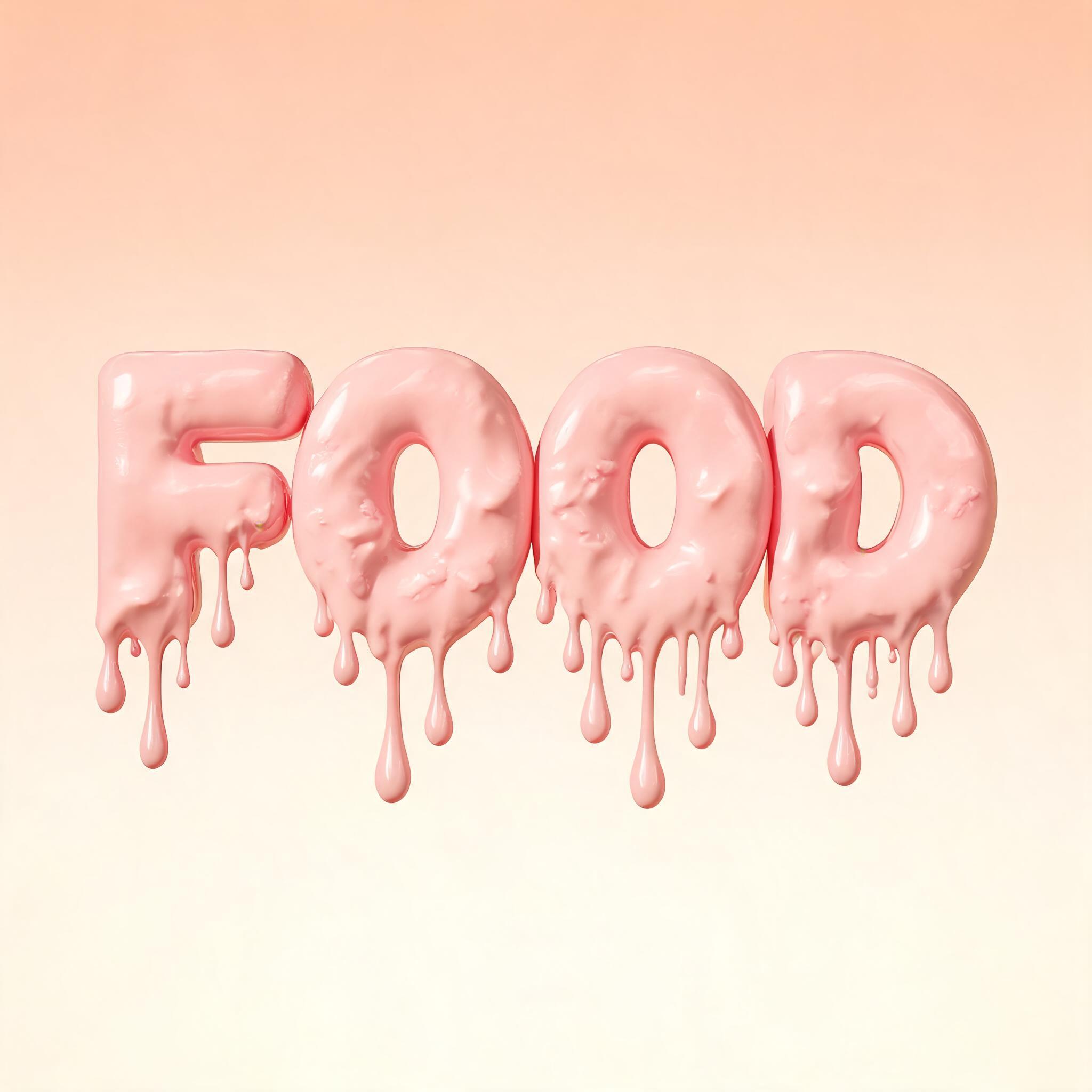 "Food" — Drip Font Ice text effect
